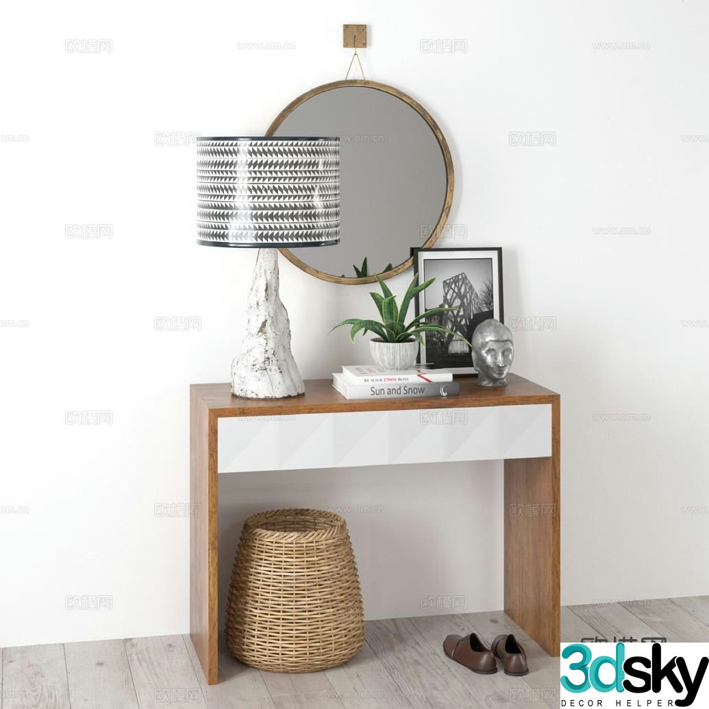 Modern dressing table furnishings 3d model