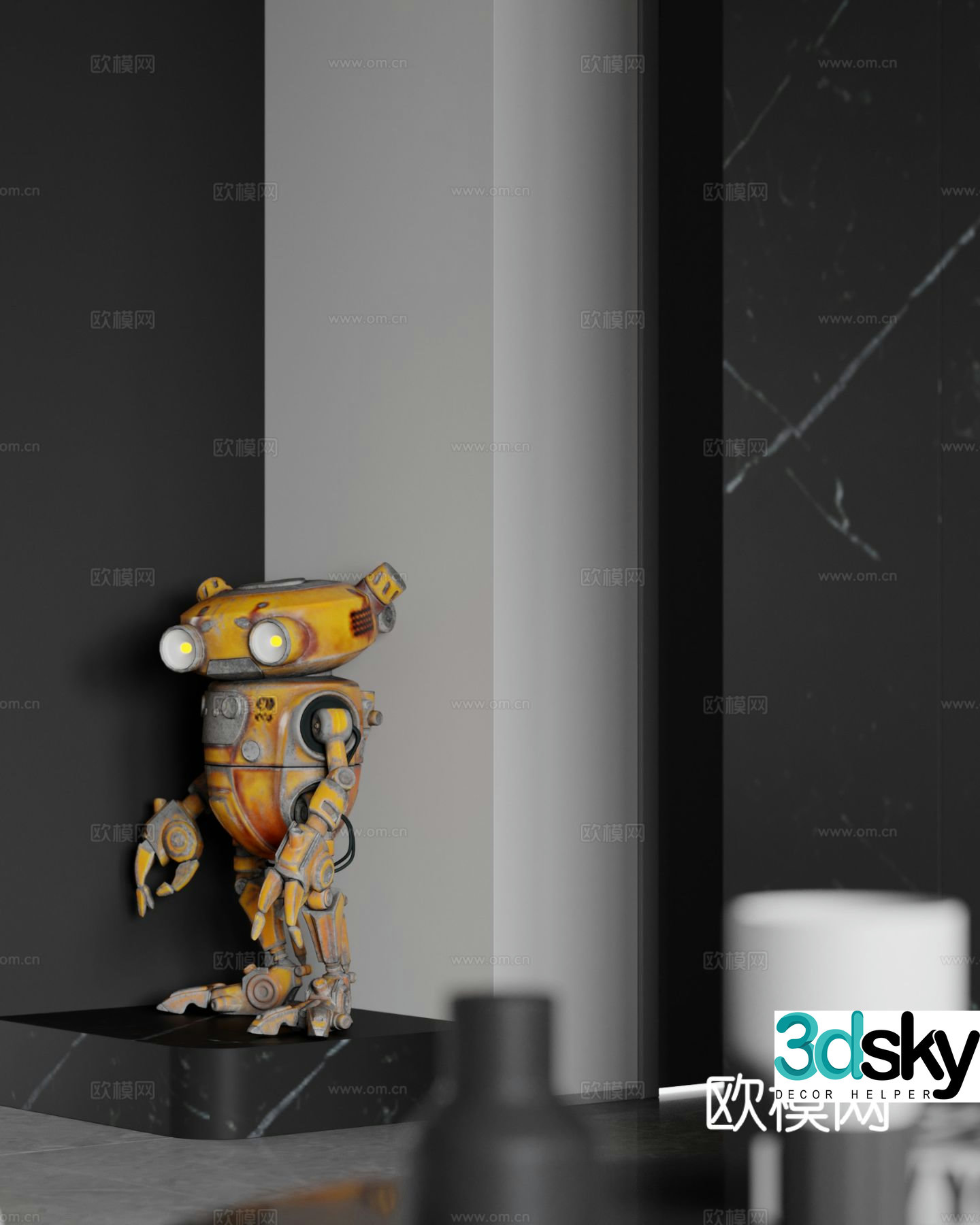Old machinery intelligent robot ornaments 3d model
