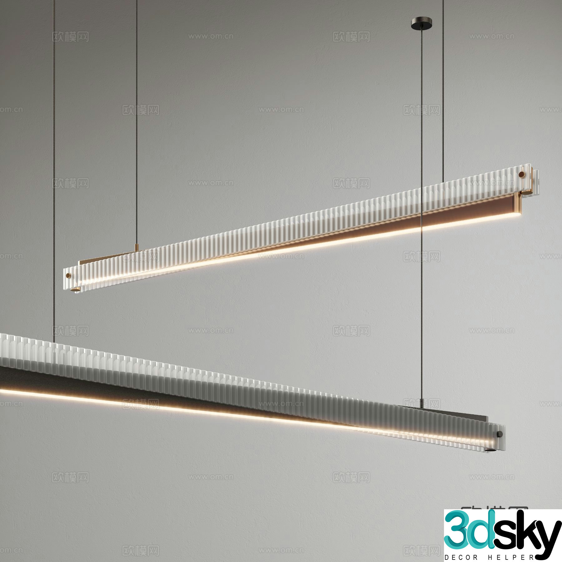 Lampatron light luxury chandelier linear chandelier 3d model