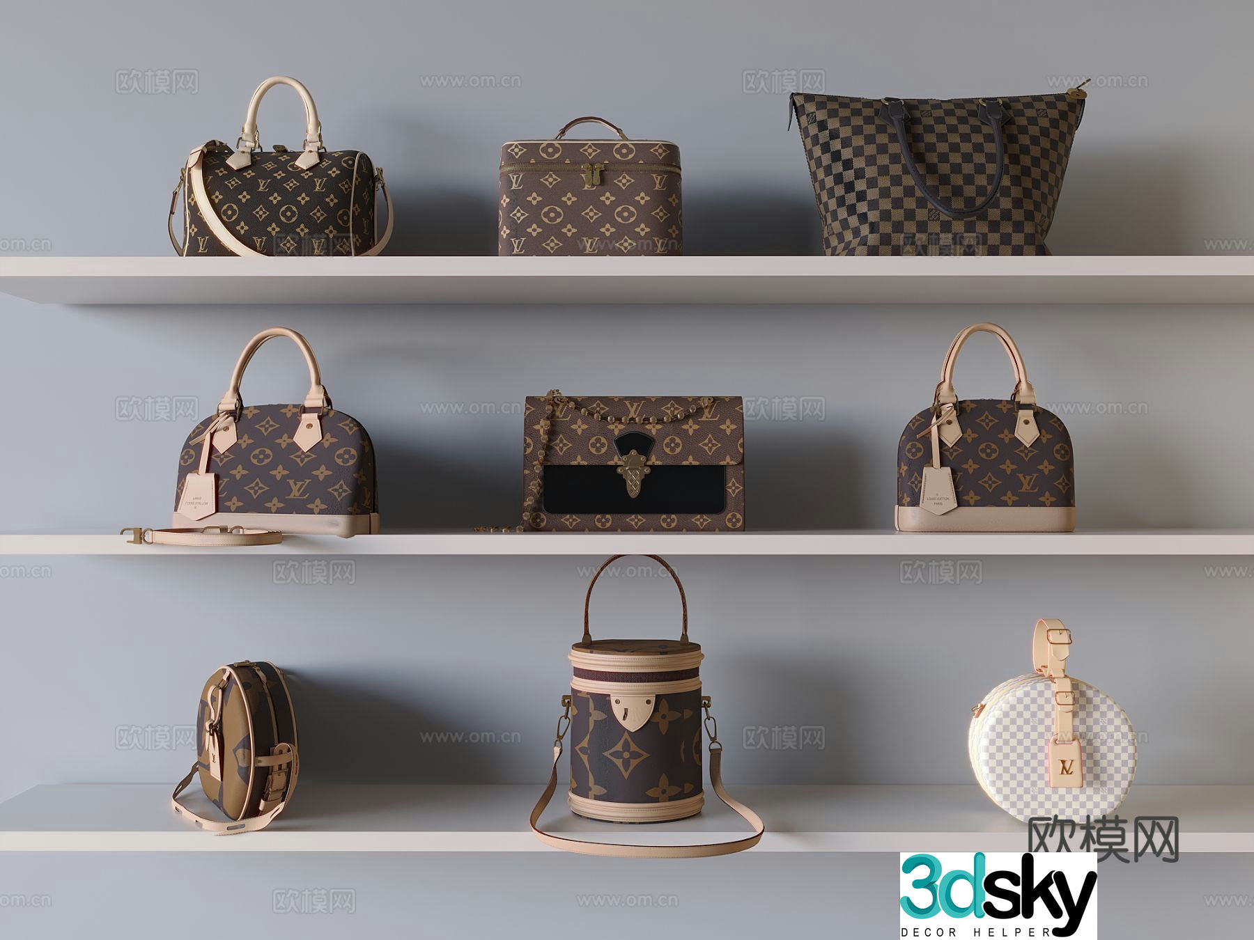 Bags luggage handbags shoulder bags crossbody bags bucket bags 3d model
