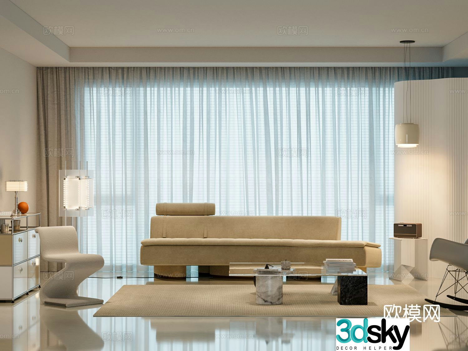 Modern living room 3d model