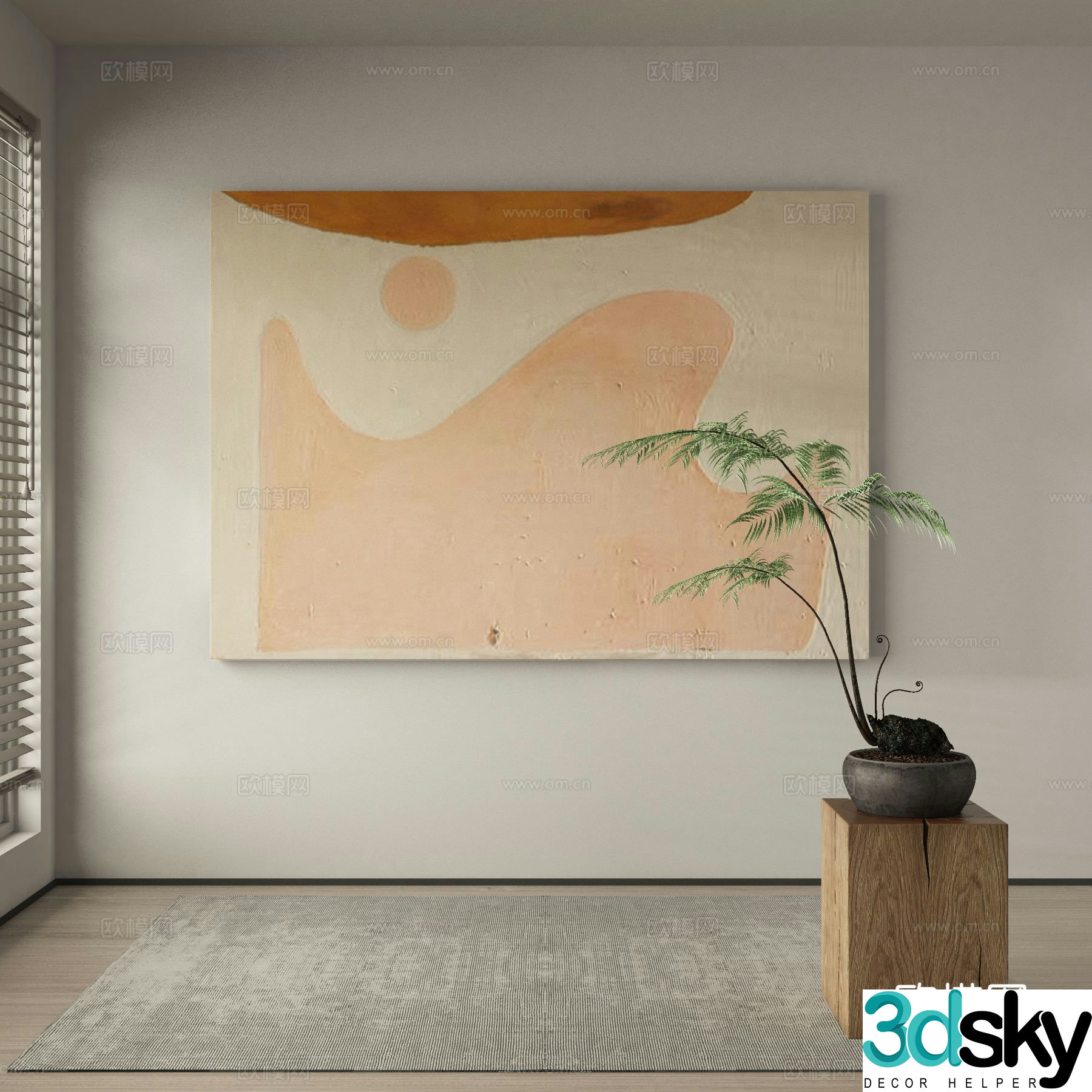 Modern decorative painting abstract hanging painting 3d model