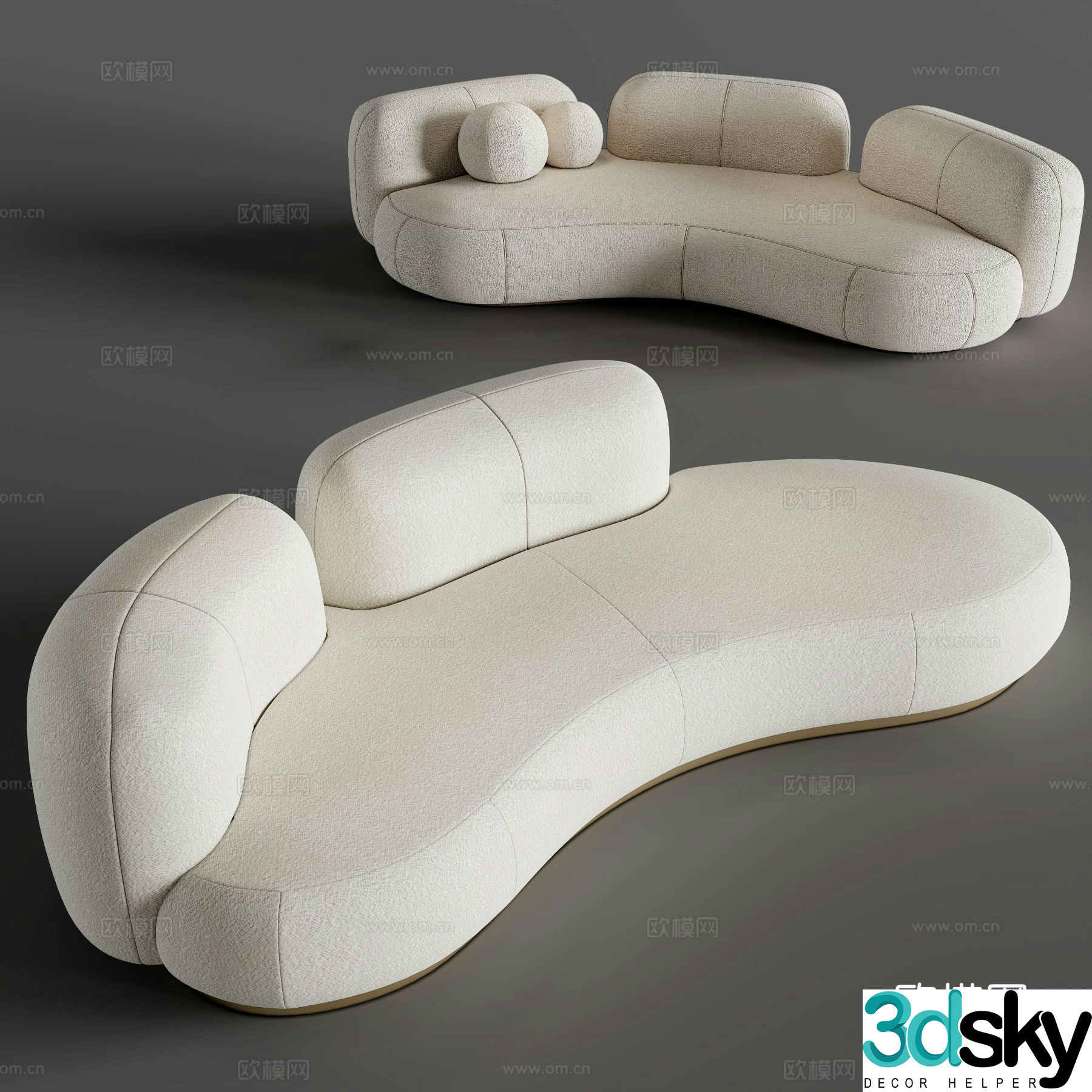 Modern curved sofa special shaped sofa 3d model