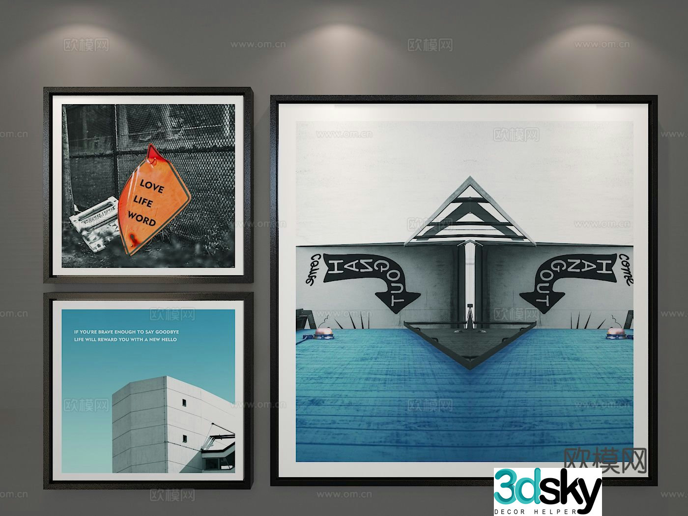Modern art painting decorative painting 3d model