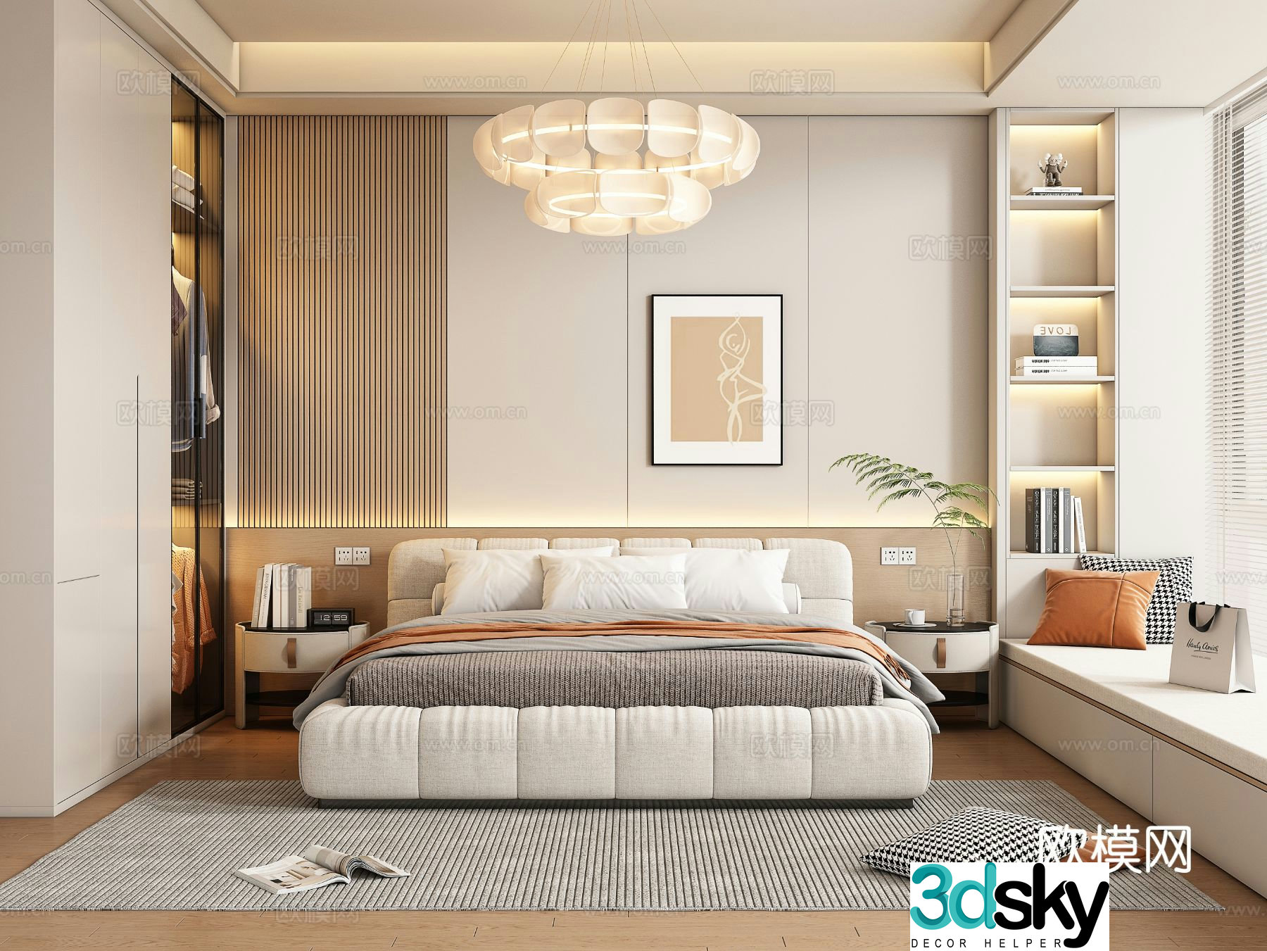 Modern bedroom master bedroom 3d model