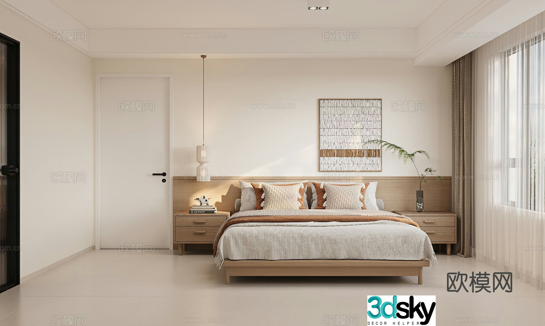 Cream style bedroom master bedroom 3d model