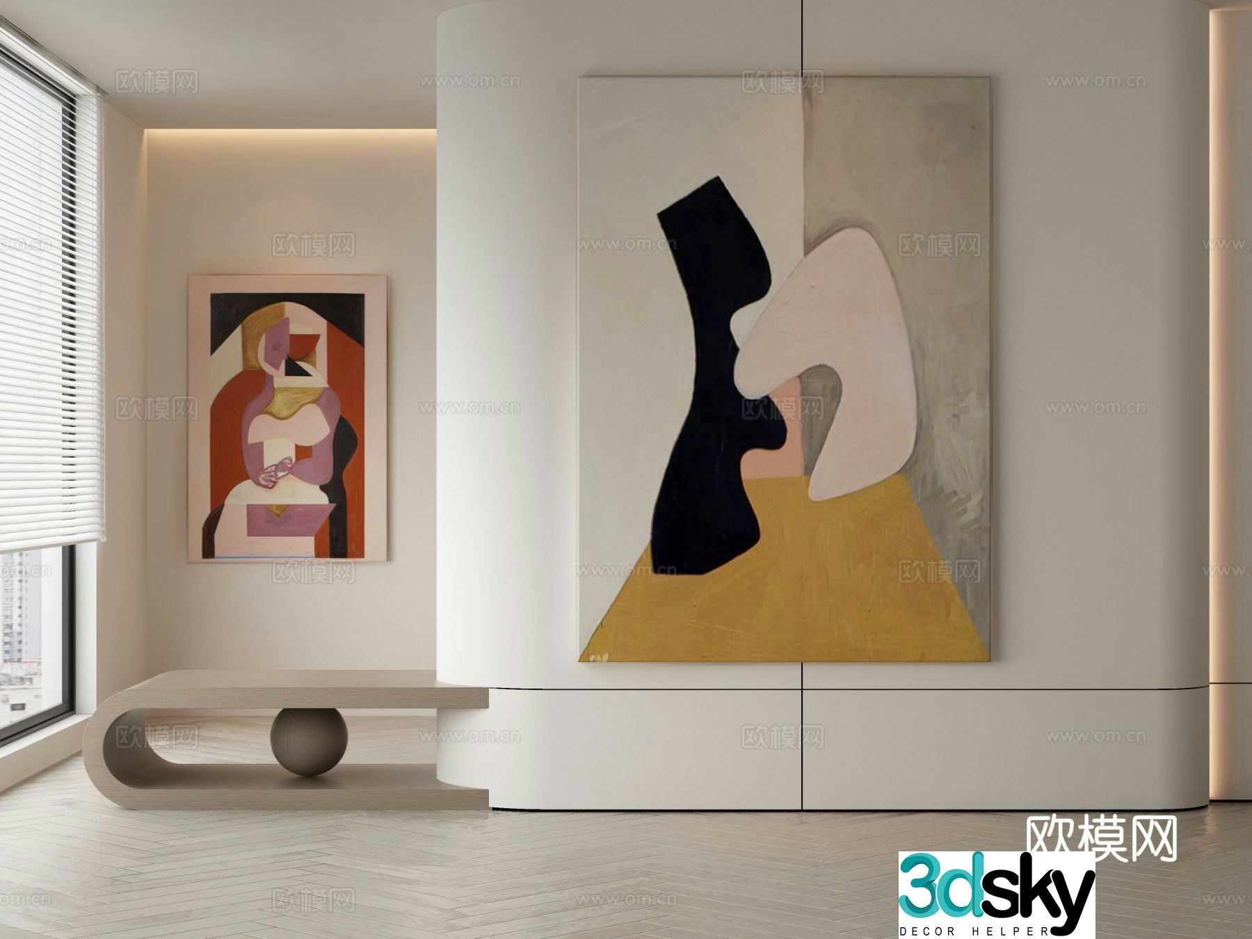 Modern decorative painting abstract painting 3d model