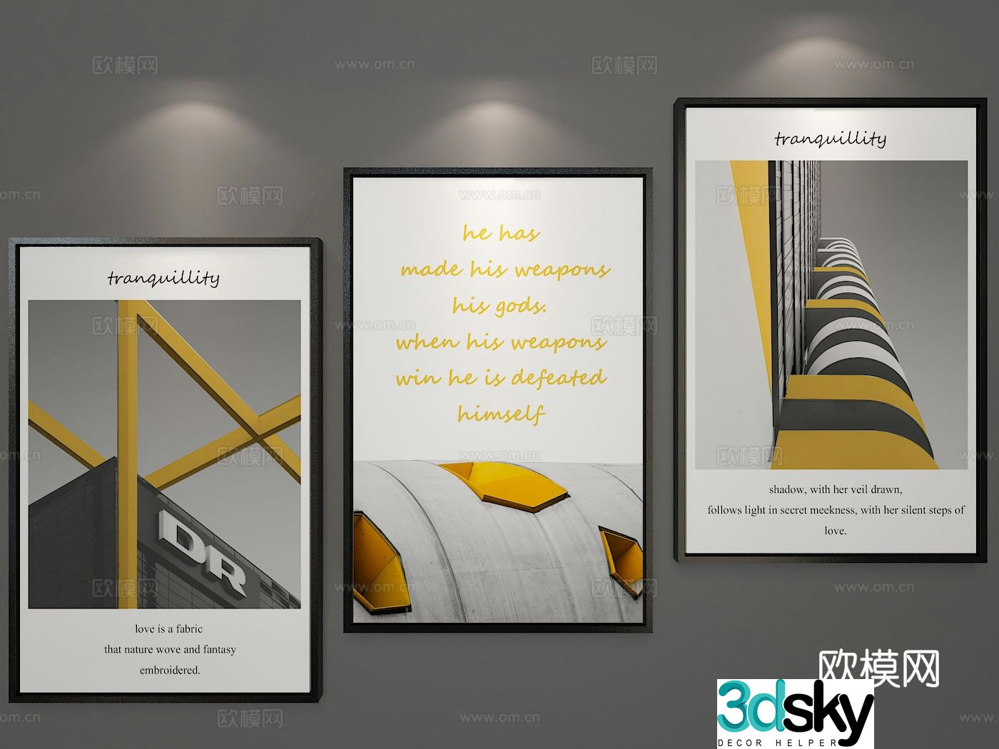 Modern art painting decorative painting 3d model