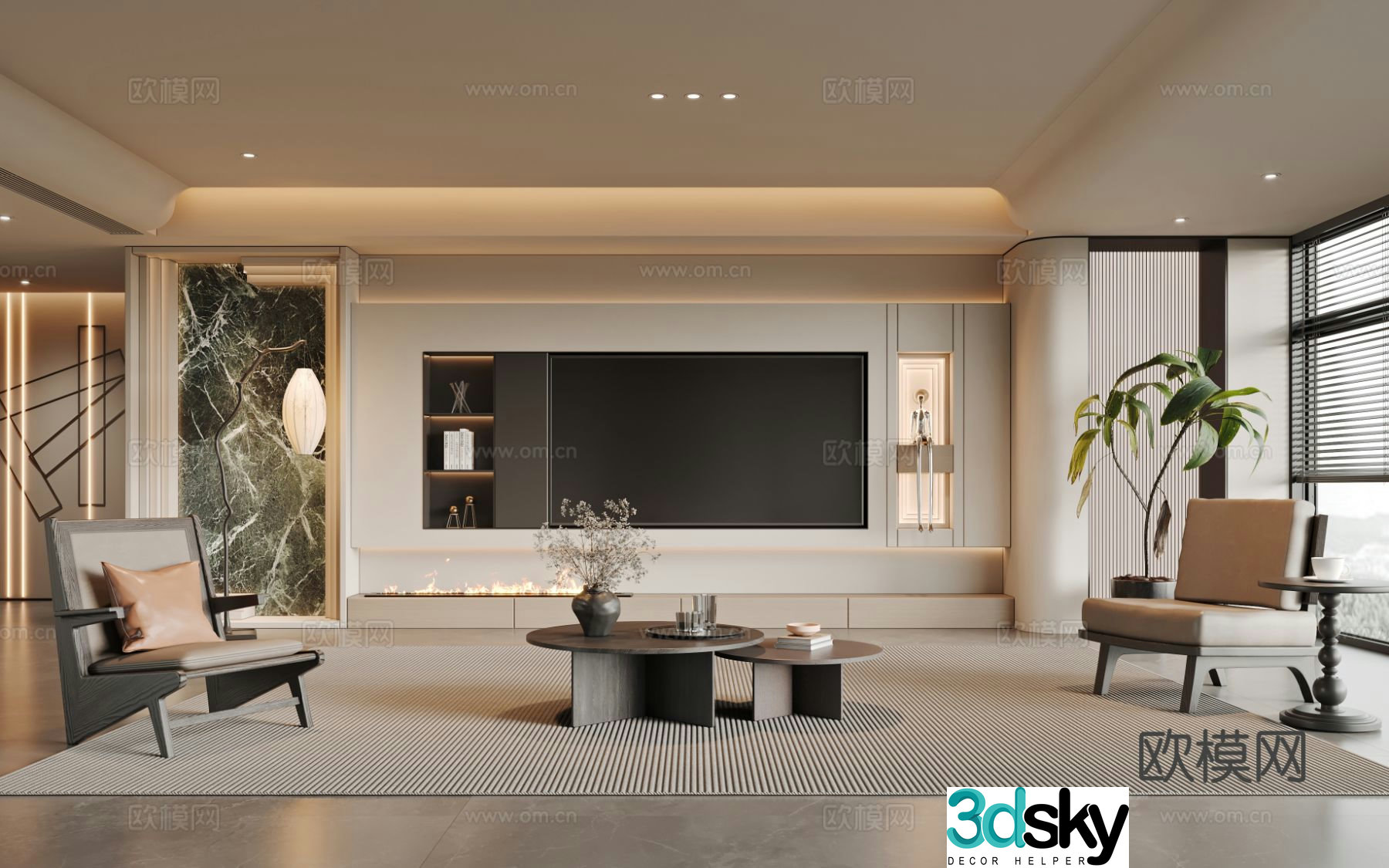 Modern living room 3d model