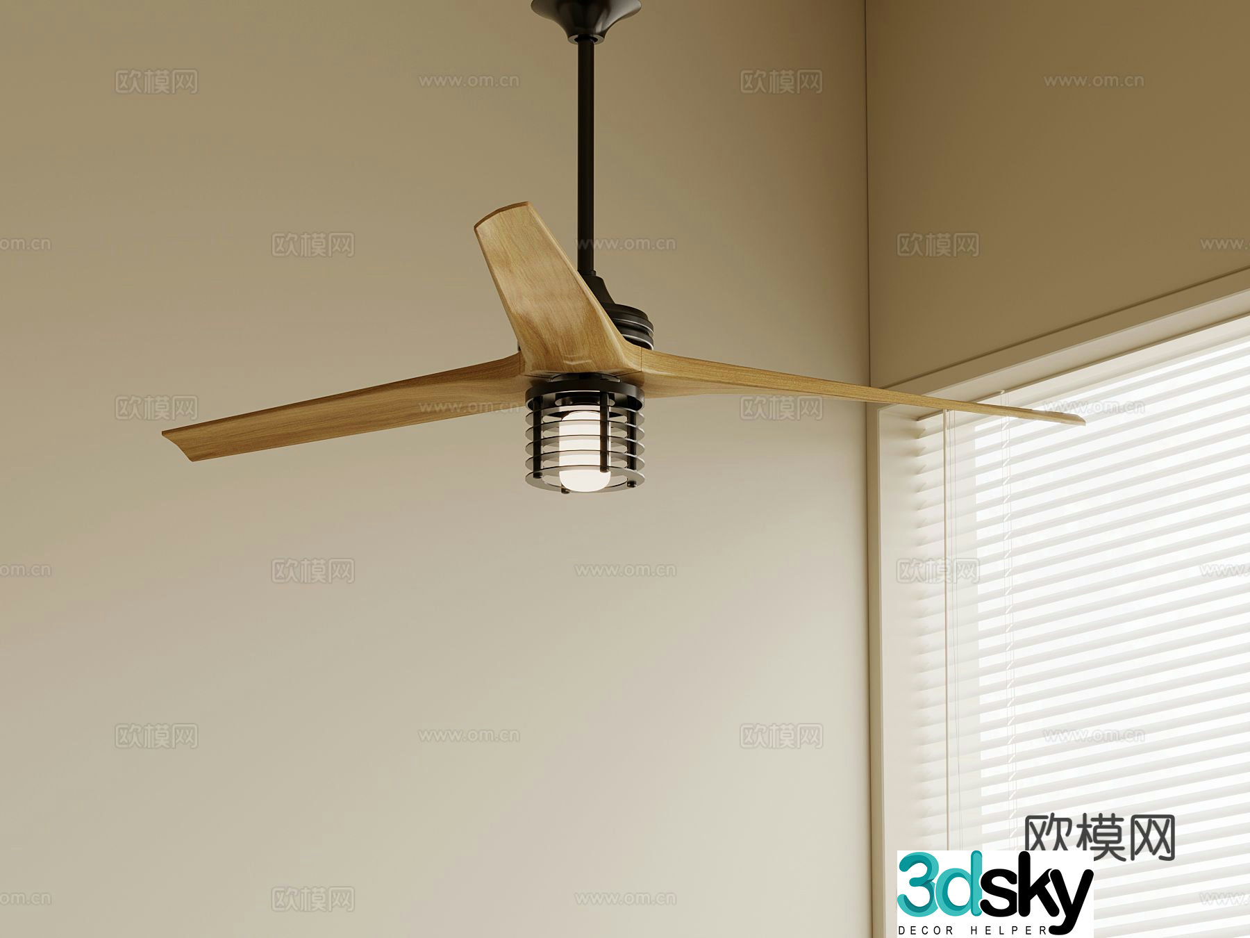 Medieval style ceiling fan lamp fan lamp 3d model