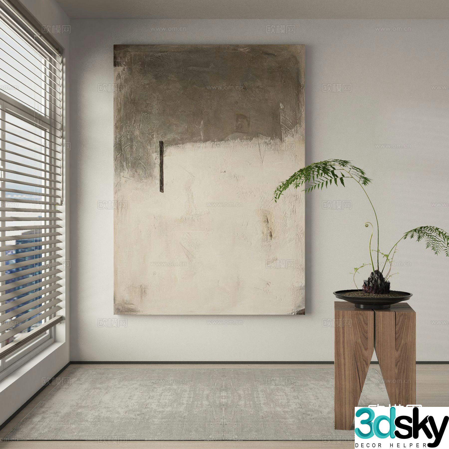 Wabi-sabi painting texture painting decorative painting hanging painting 3D model
