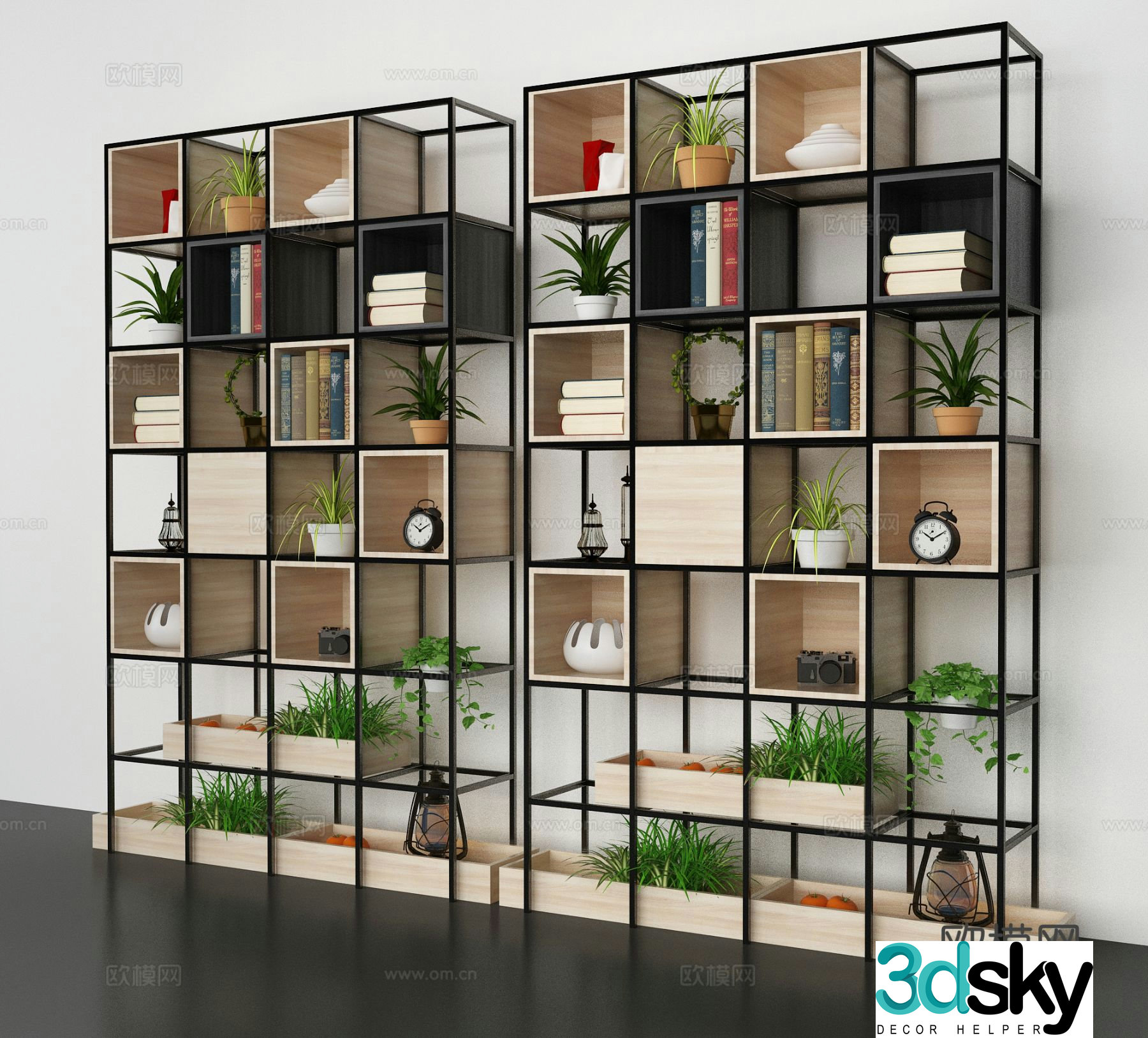 Modern decorative cabinet partition cabinet shelf 3d model