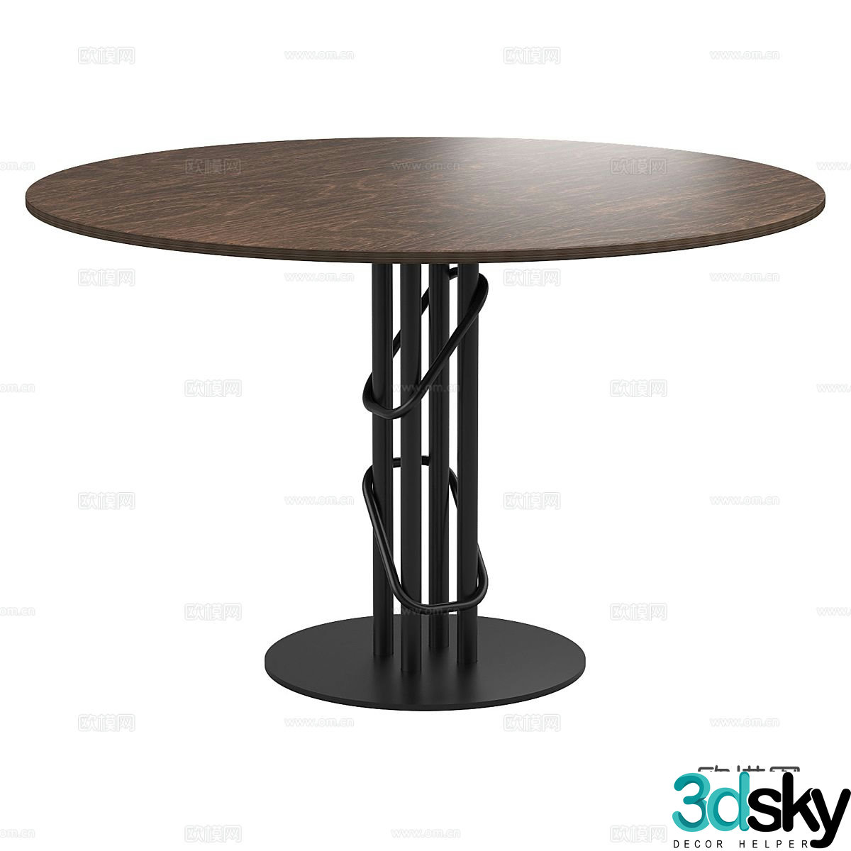 Nordic round dining table 3d model