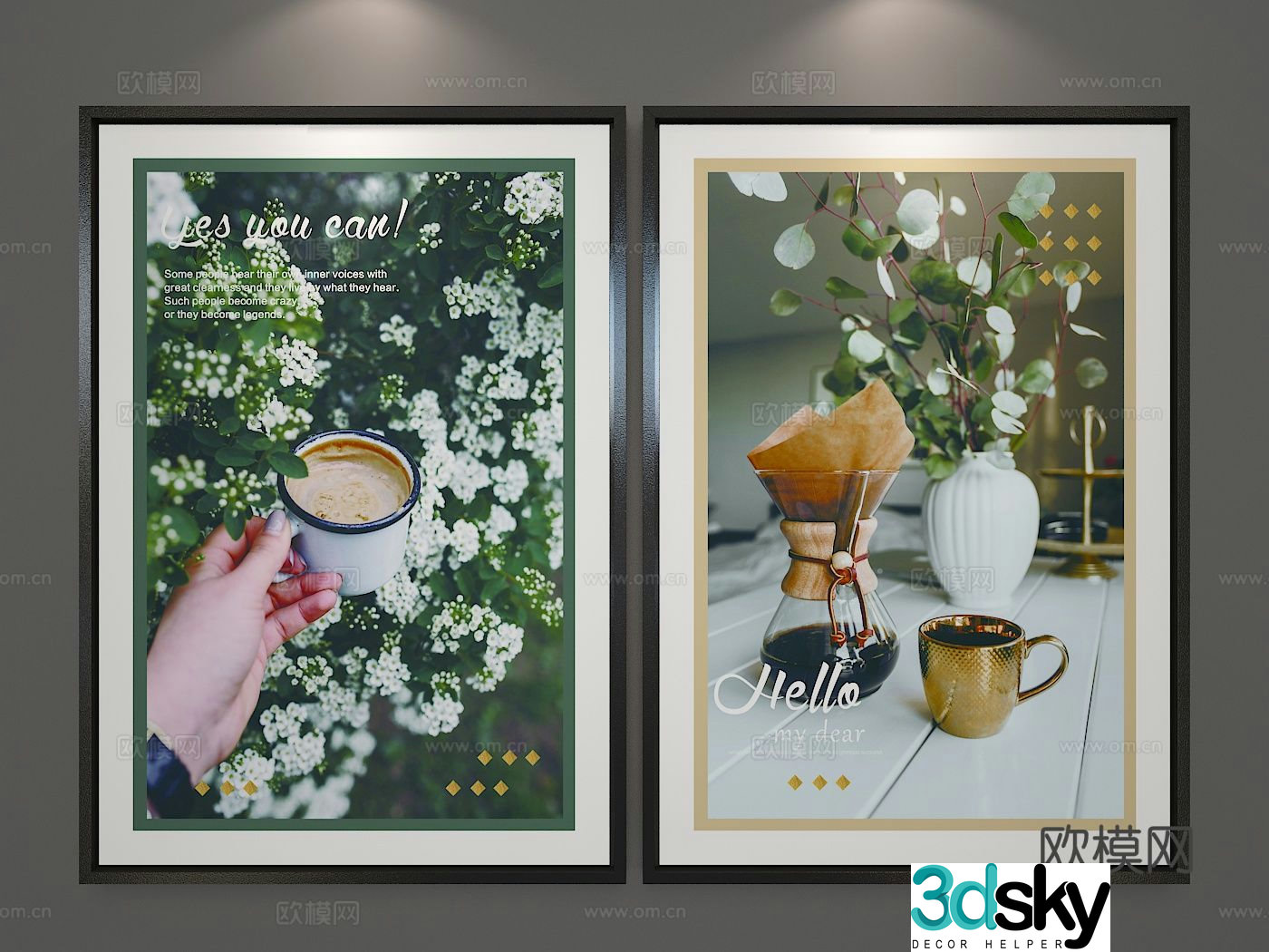 Modern art painting decorative painting 3d model