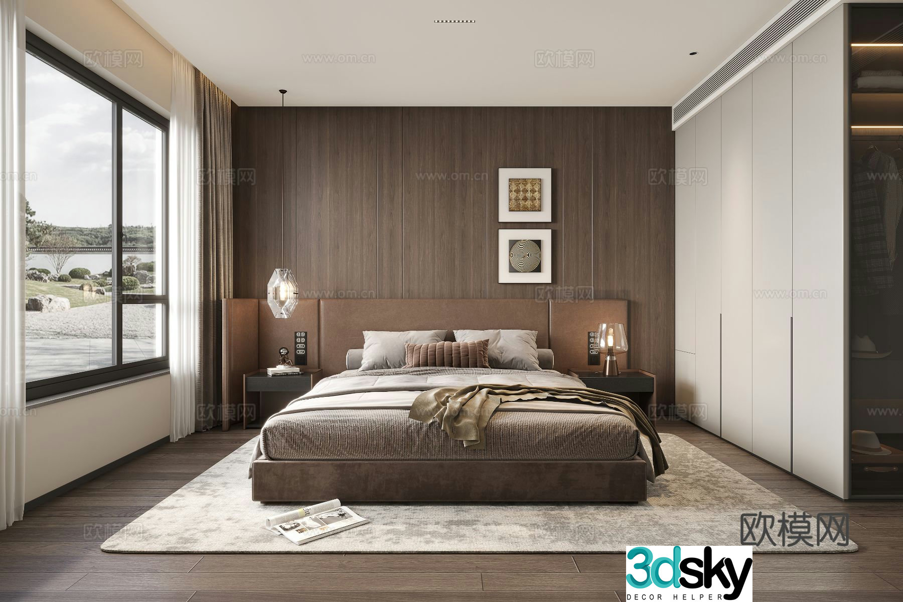 Modern bedroom master bedroom 3d model