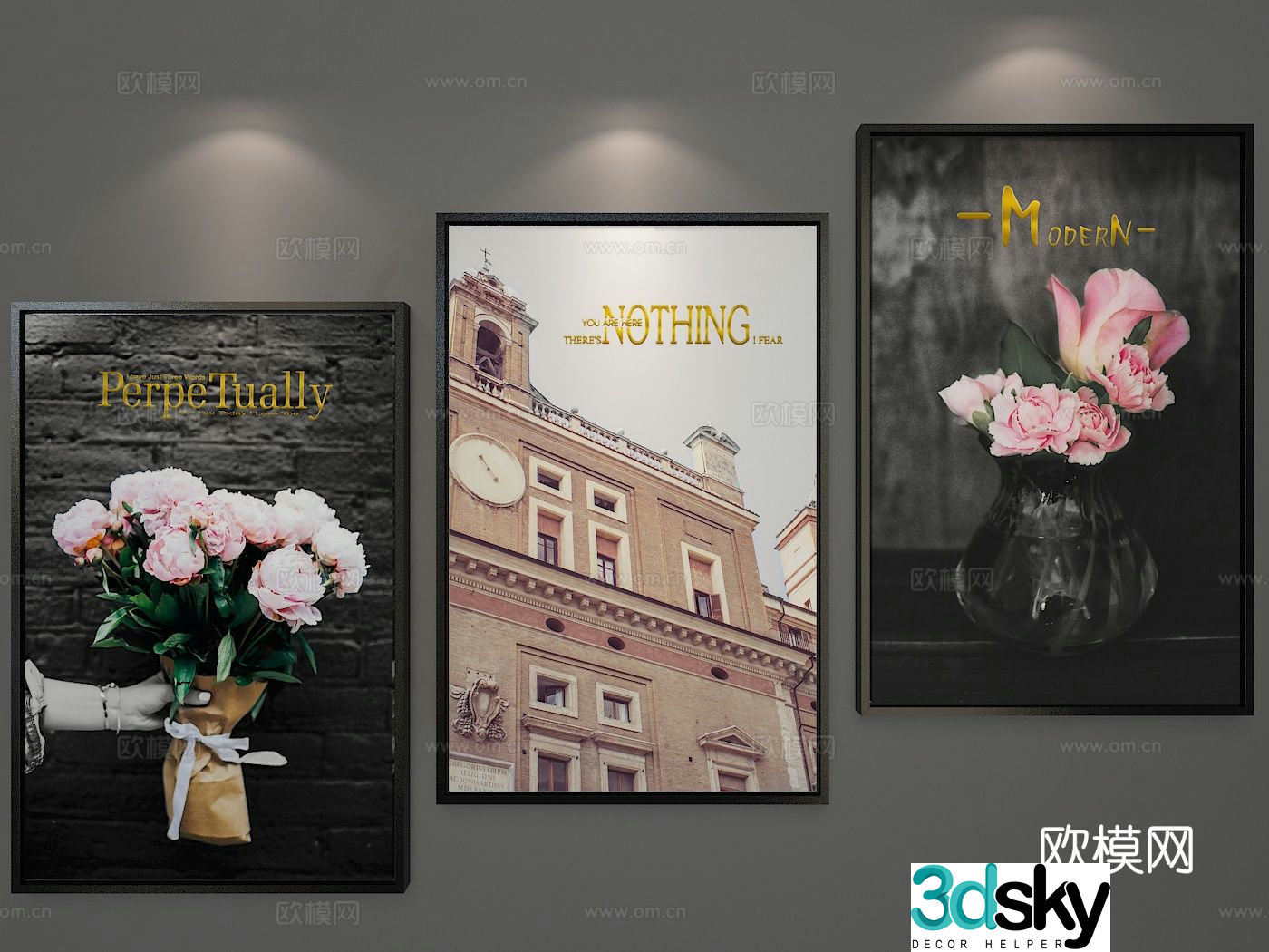 Modern art painting decorative painting 3d model