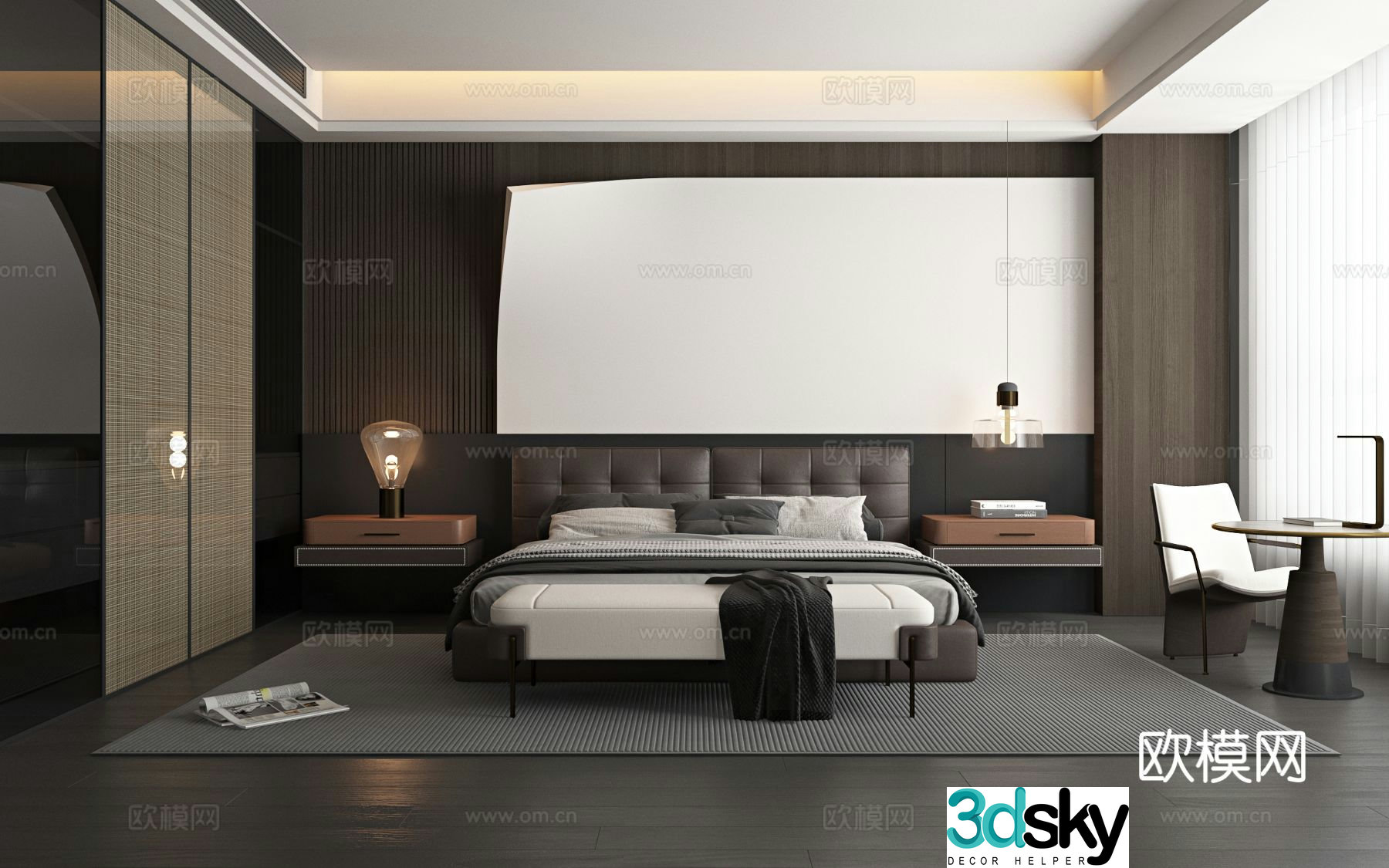 Italian style bedroom master bedroom 3d model