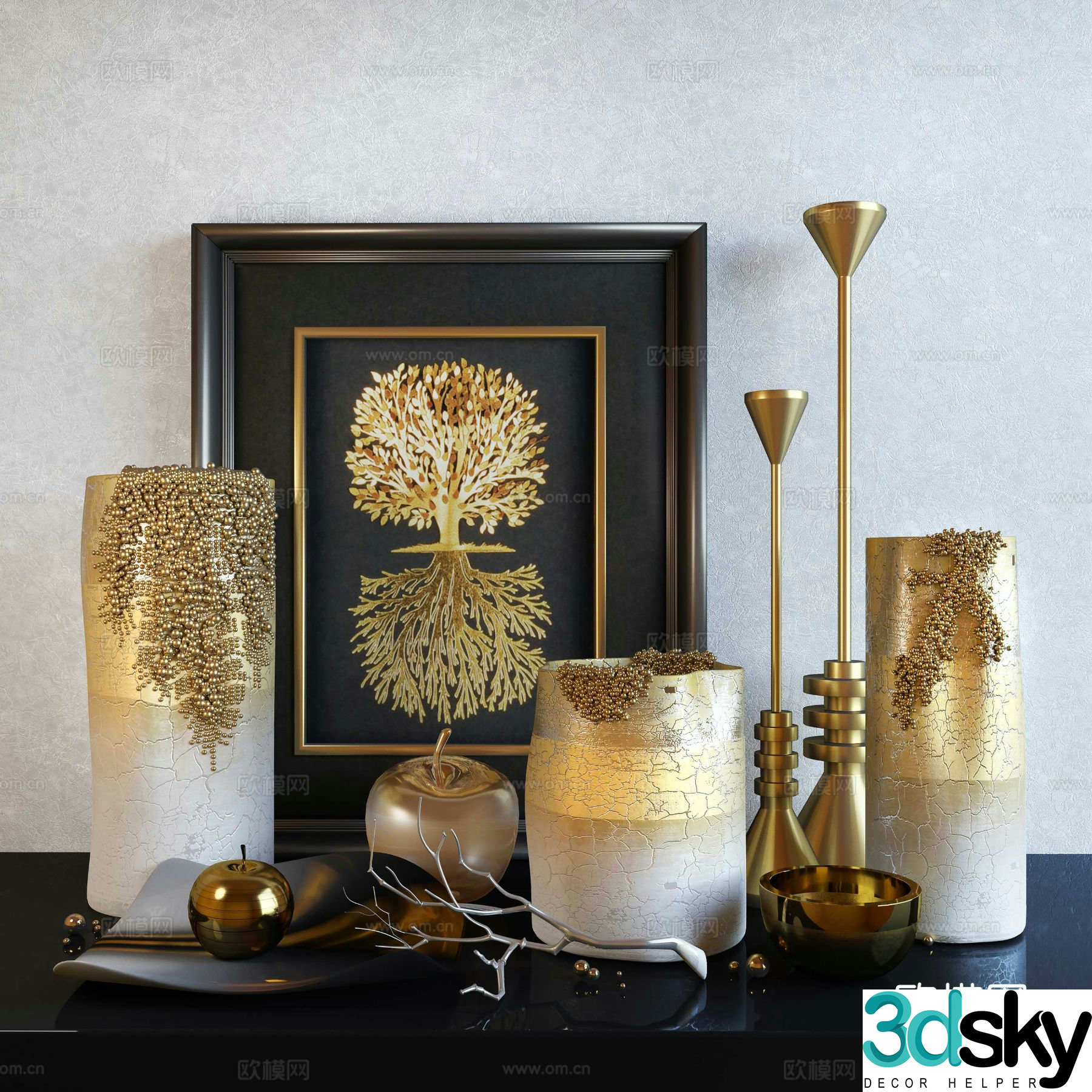 Light luxury decorations table decorations hanging paintings 3D model