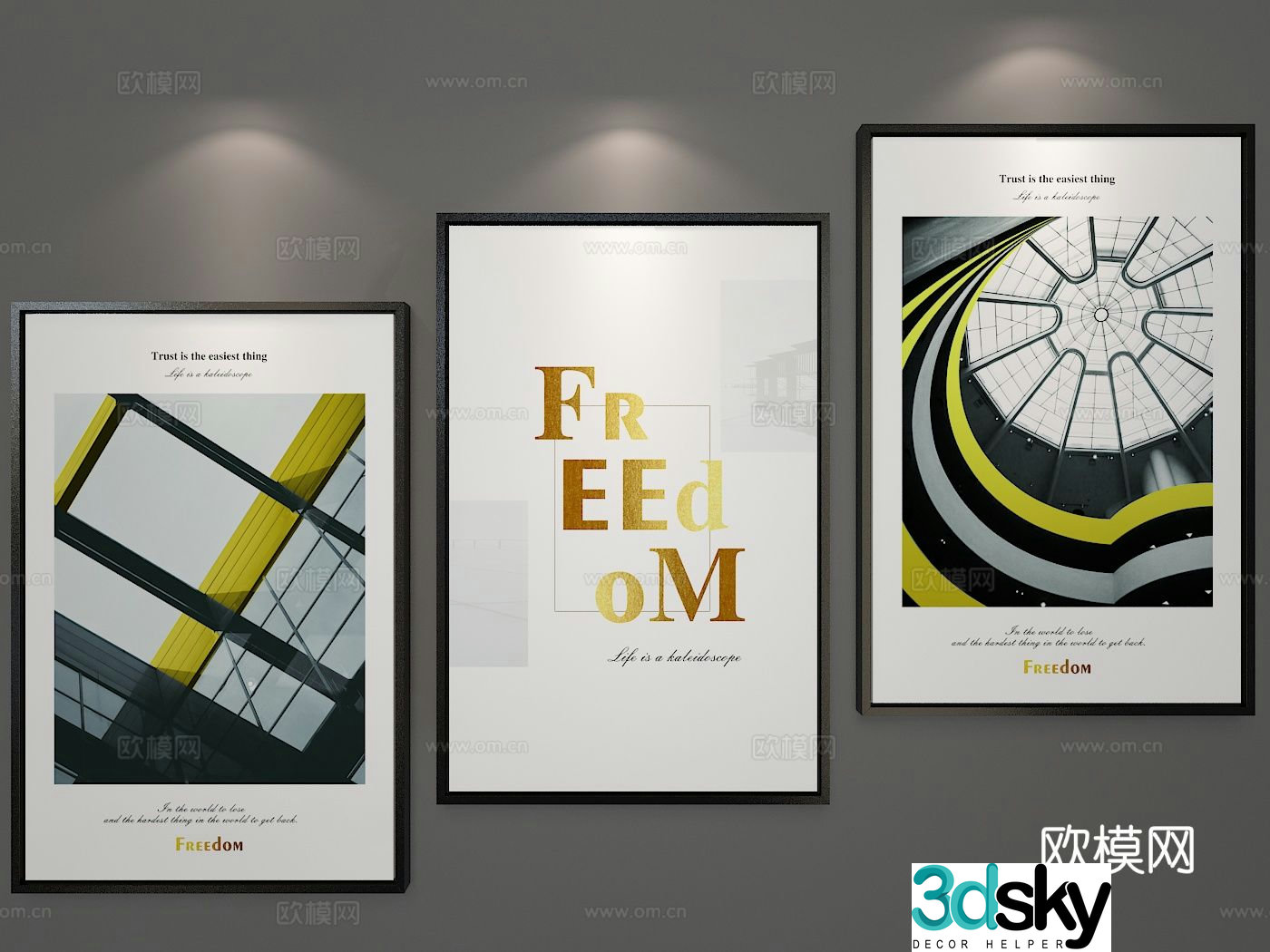 Modern art painting decorative painting 3d model