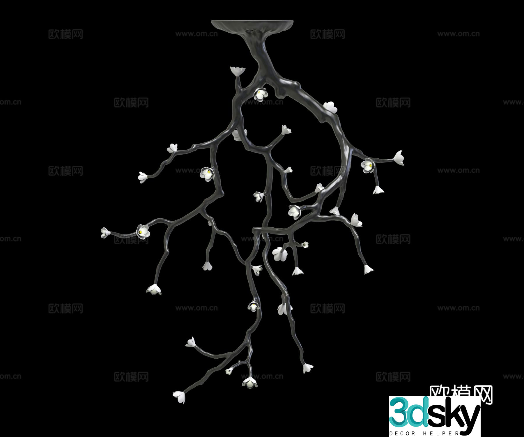 Branch decorative lamp 3d model