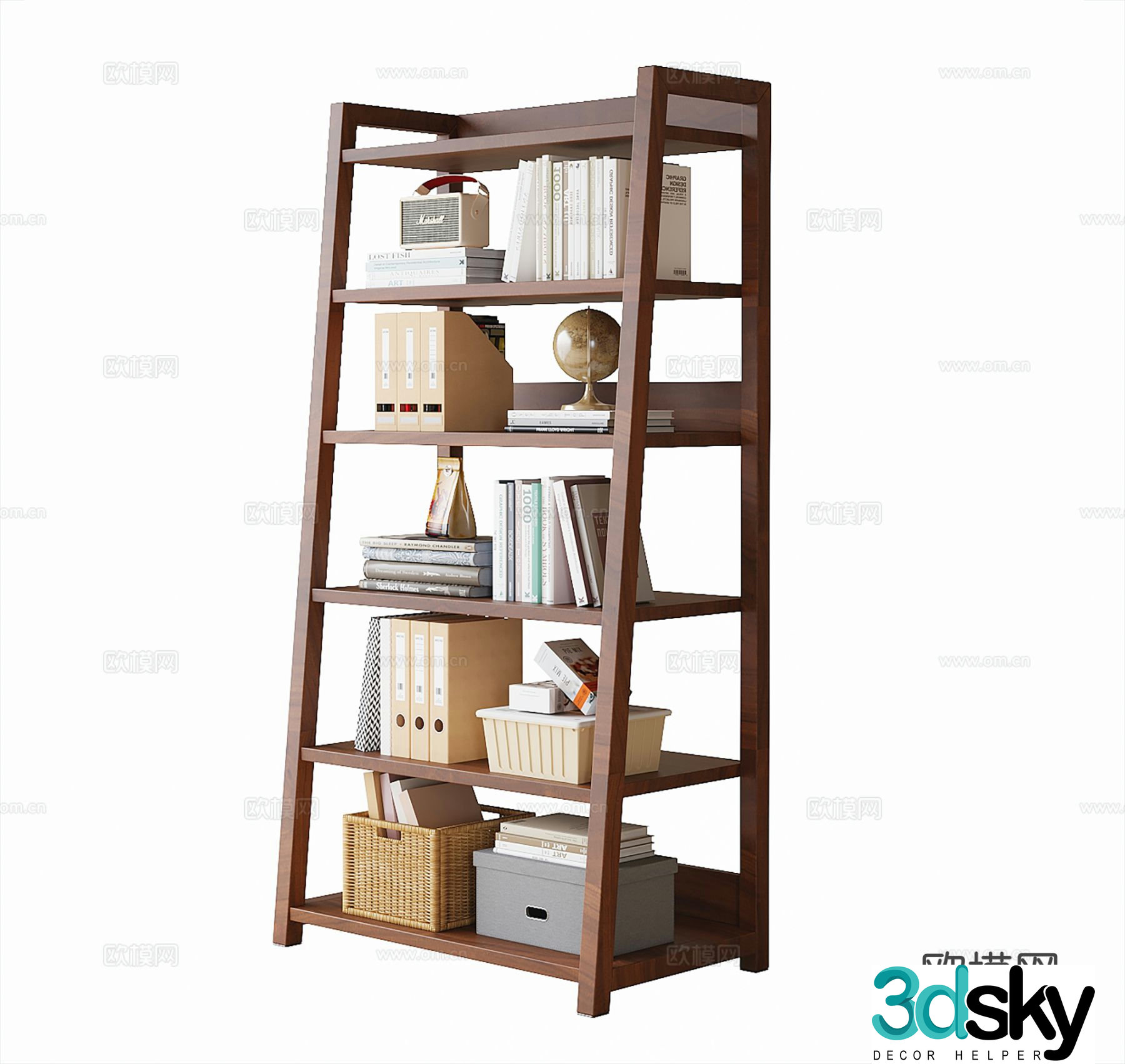 Modern storage rack decorative rack bookshelf 3d model