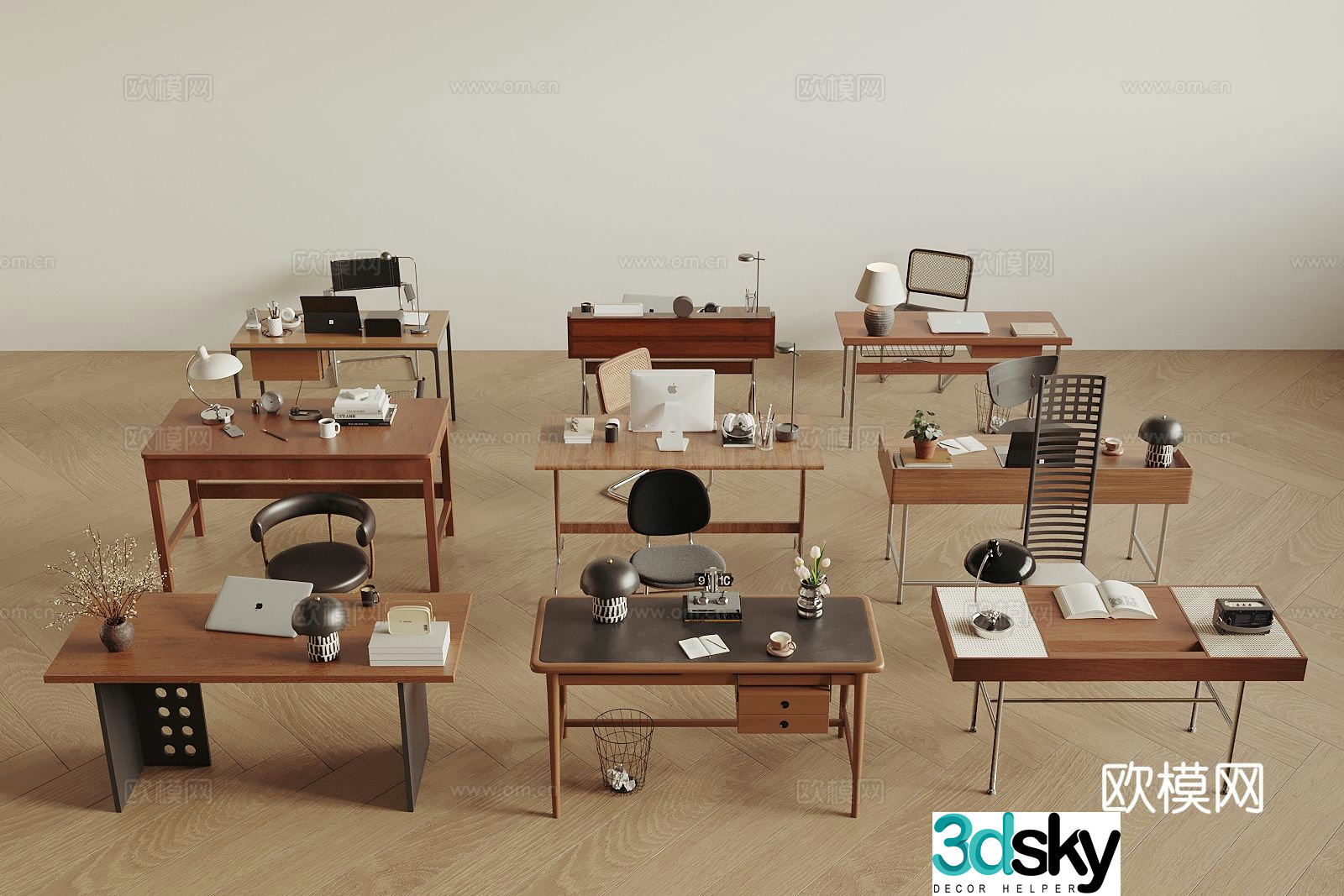 Medieval style desk writing desk 3d model