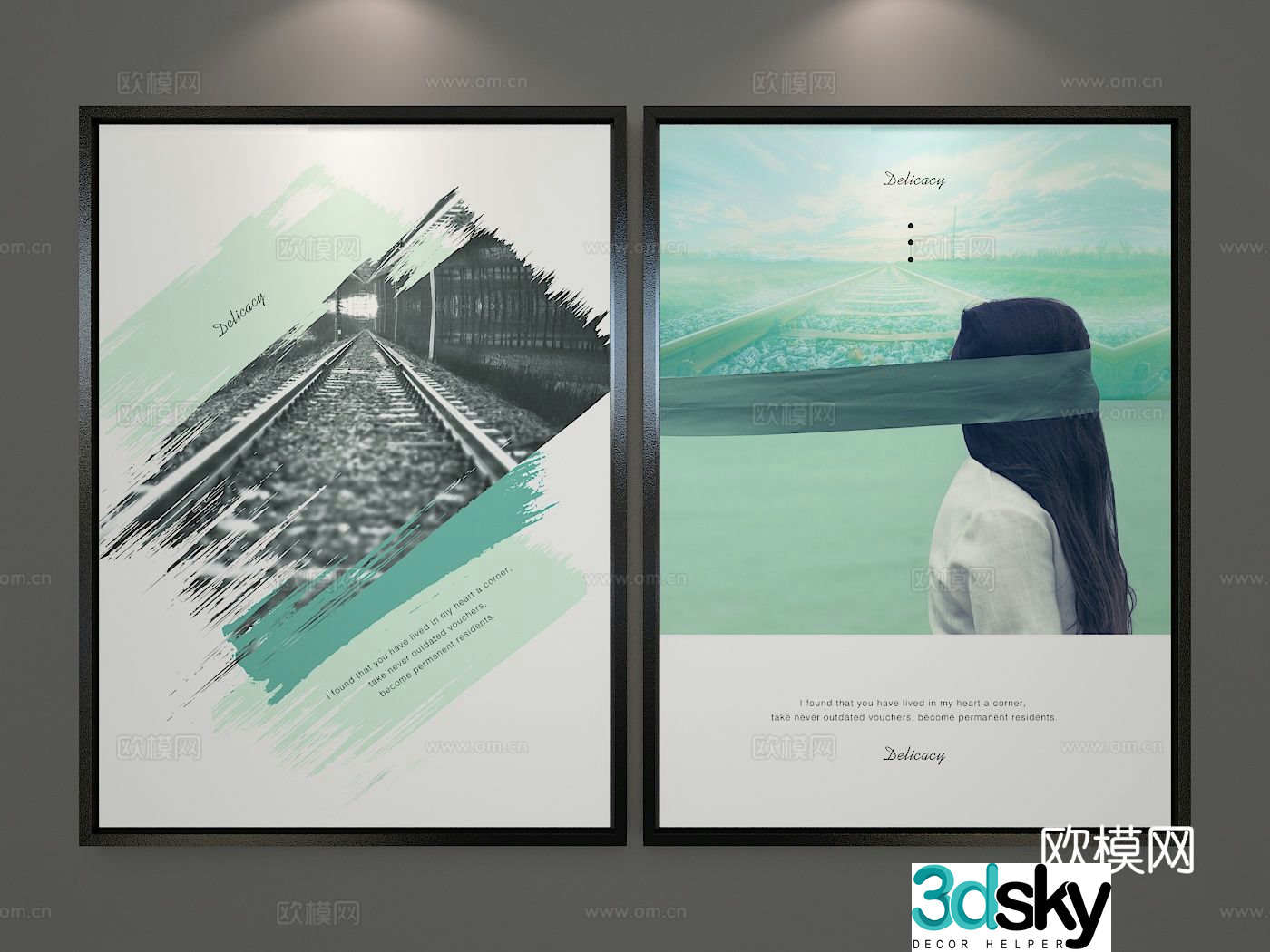 Modern art painting decorative painting 3d model