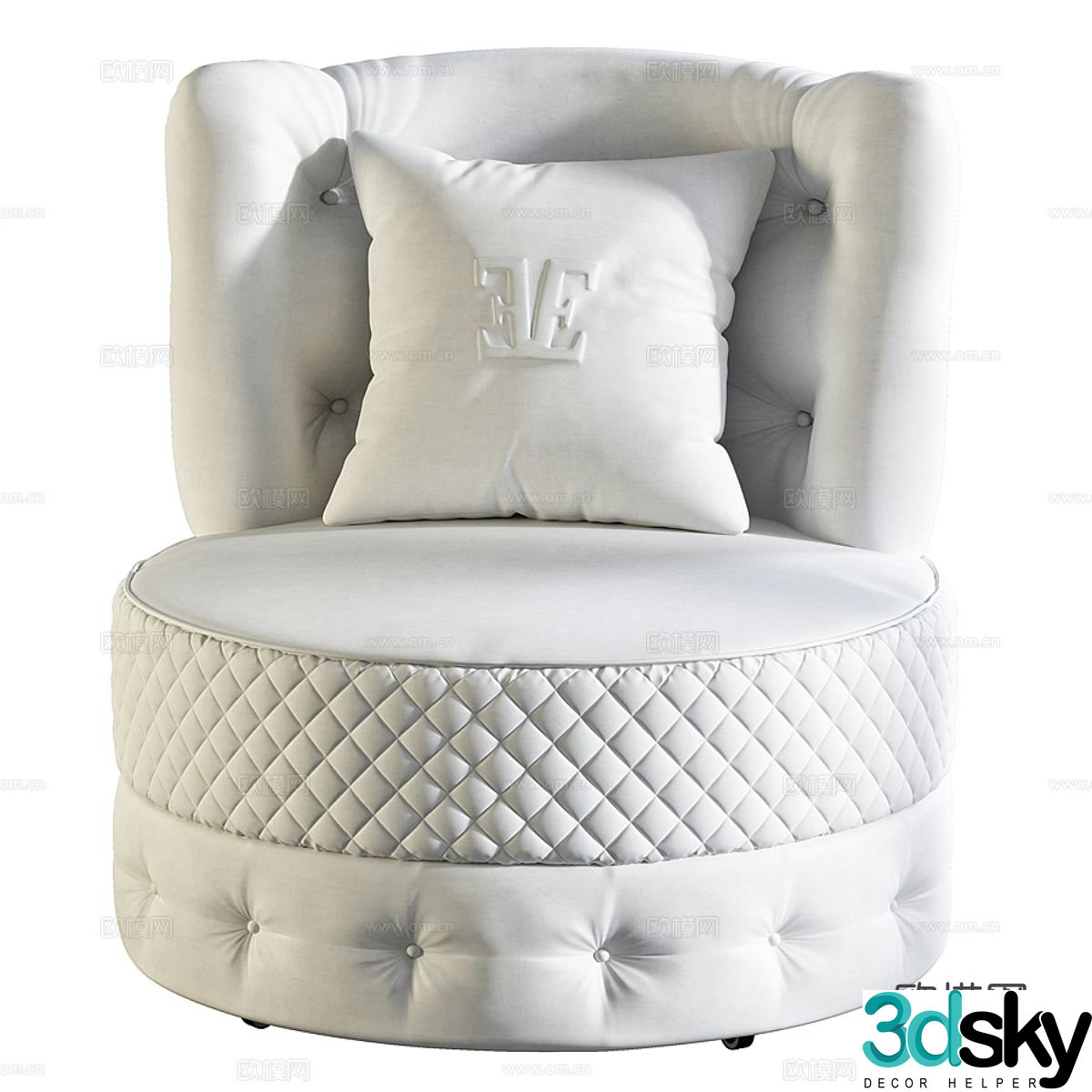 Single sofa leather sofa 3d model