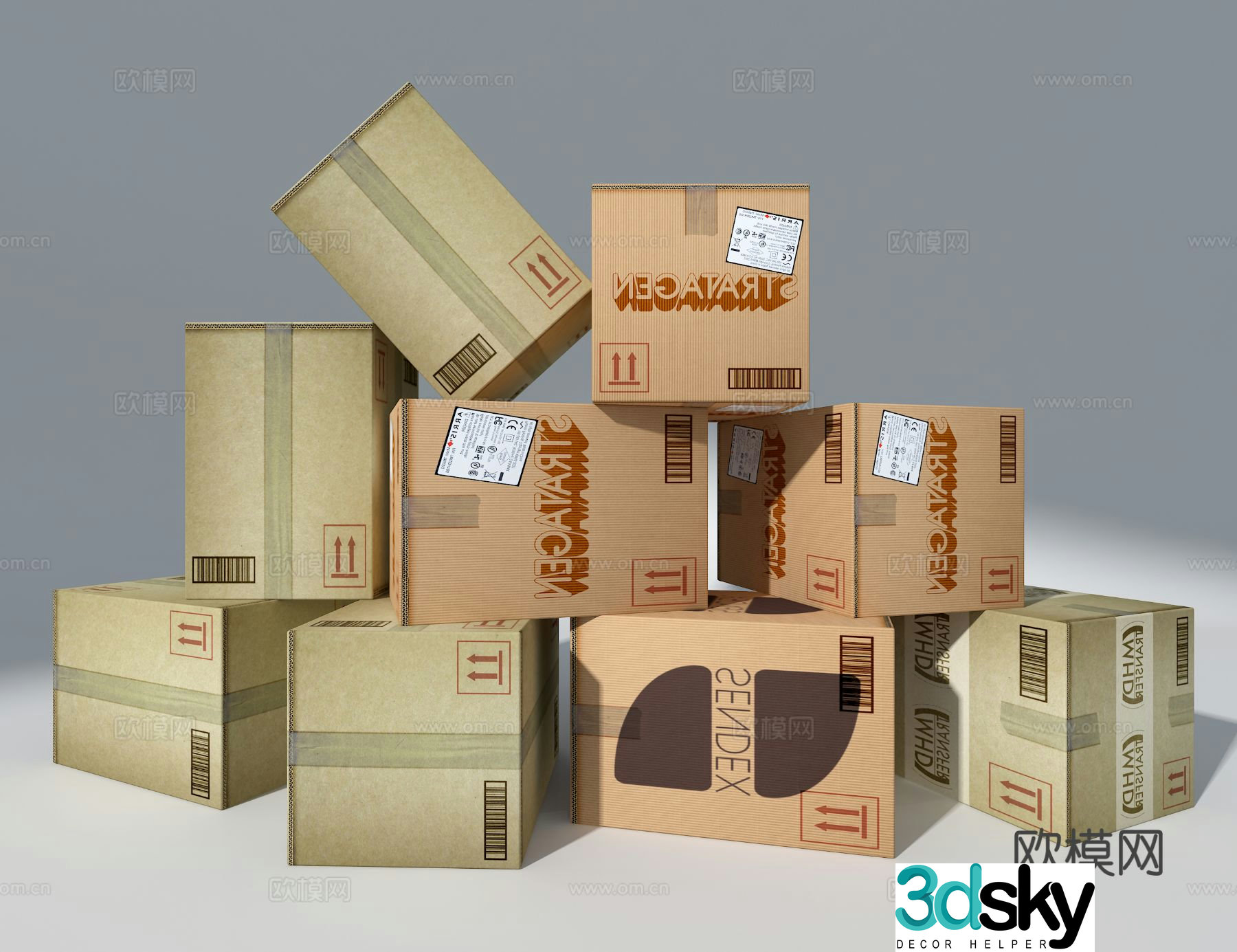 express box carton logistics box 3d model