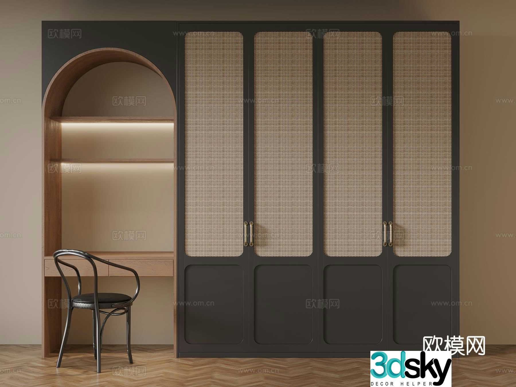 Medieval style wardrobe wardrobe 3d model