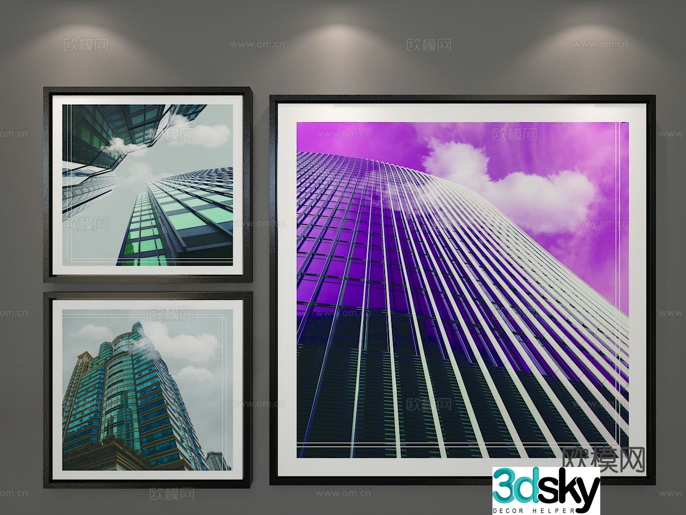 Modern architectural painting art painting decorative painting 3d model