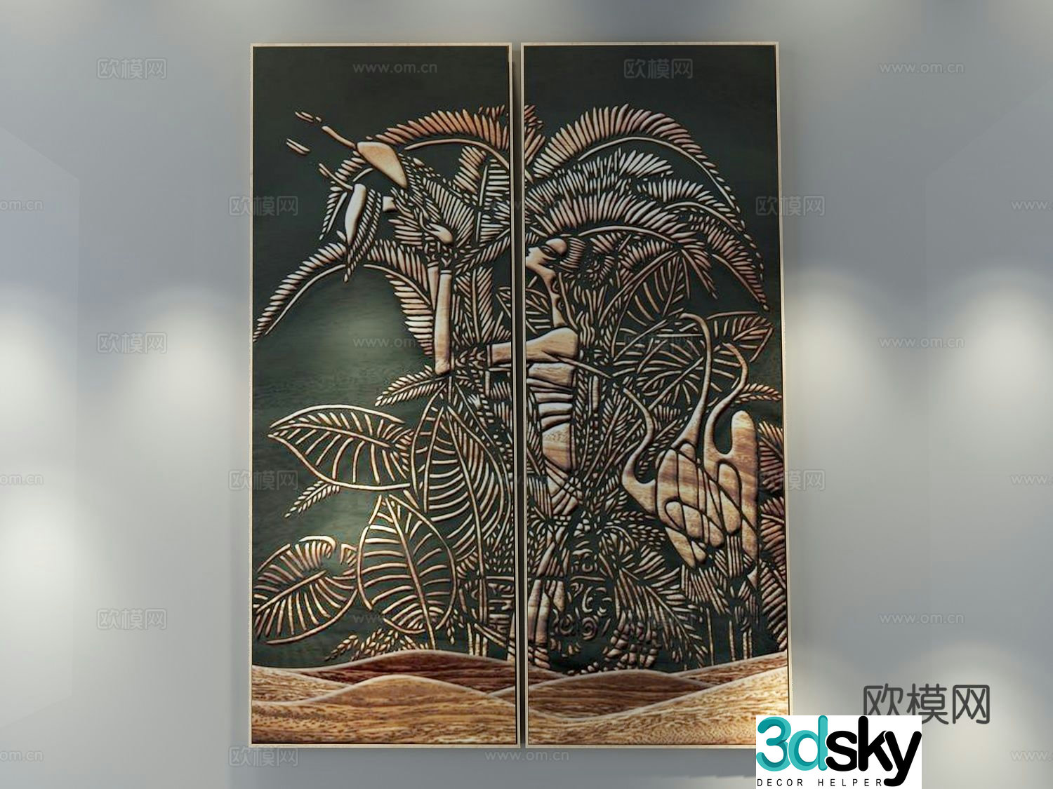 Nordic decorative painting art painting hanging painting 3d model