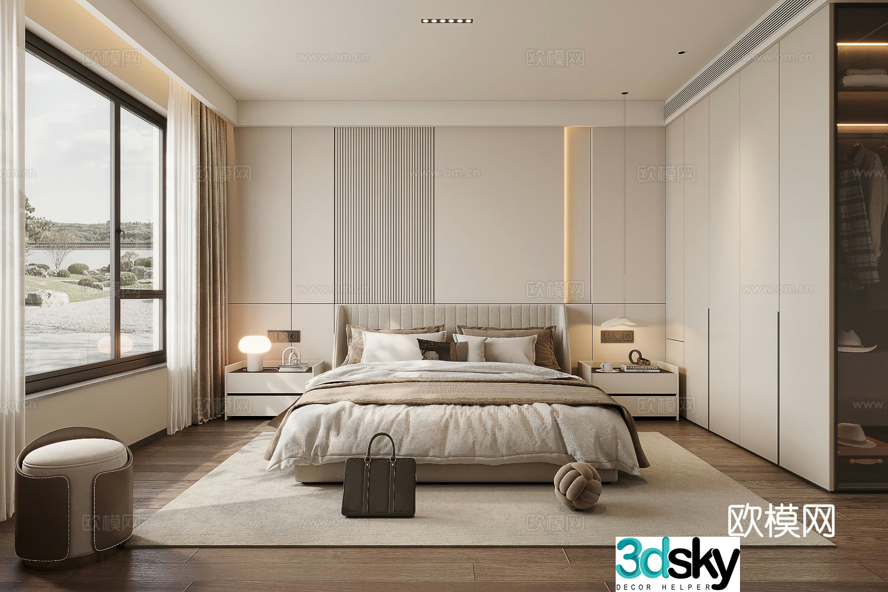 Modern bedroom master bedroom 3d model
