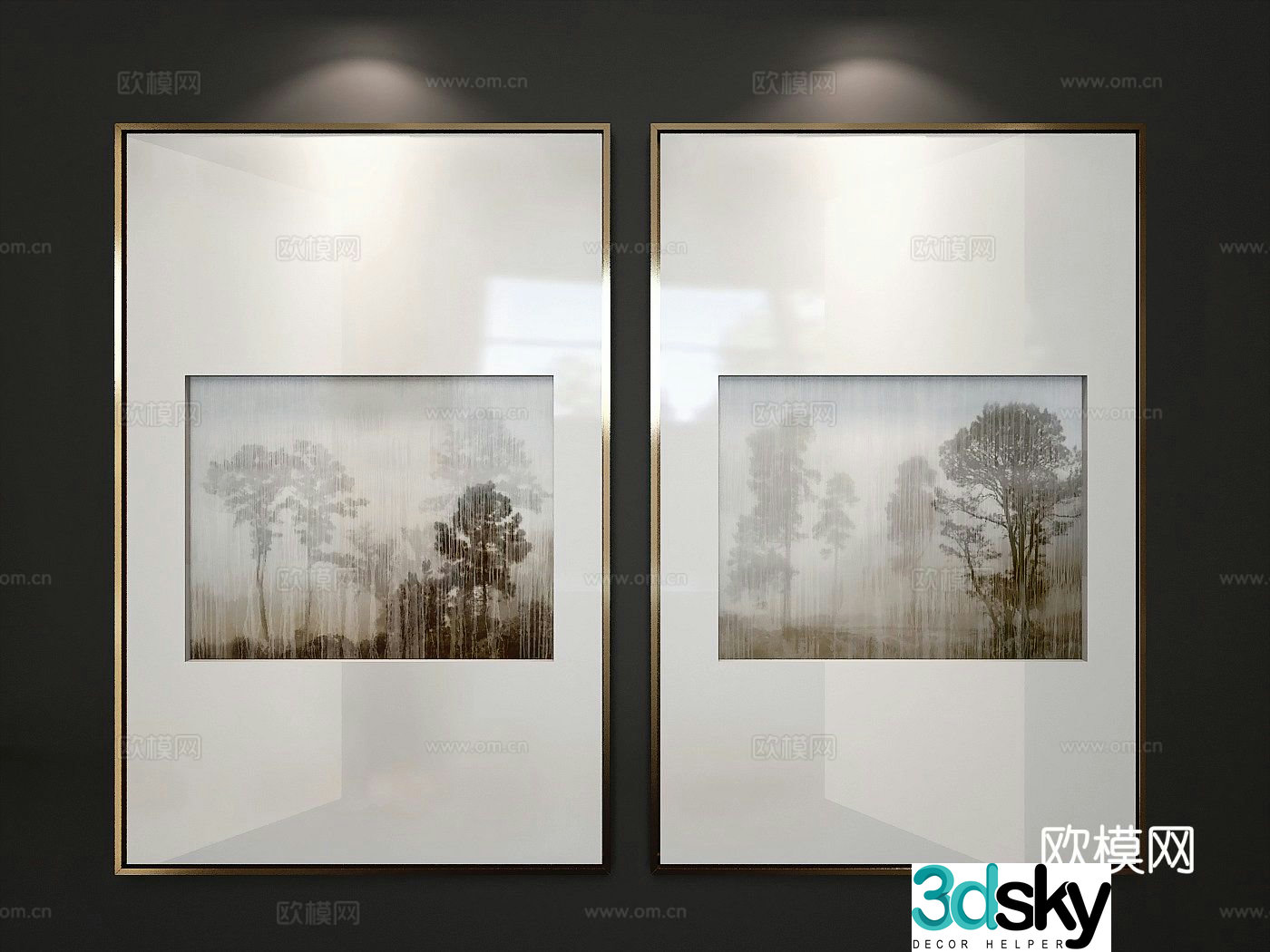 Decorative painting landscape painting hanging painting 3d model