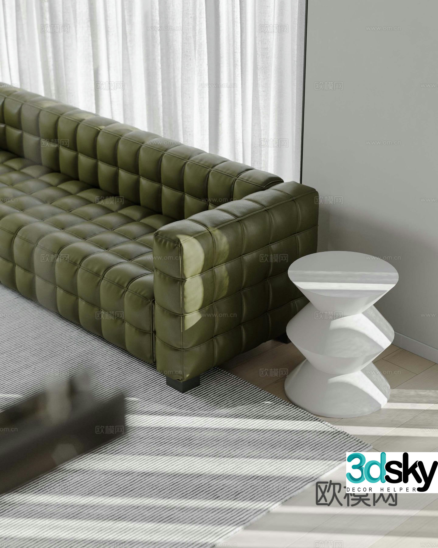 Modern sofa corner table side table 3d model