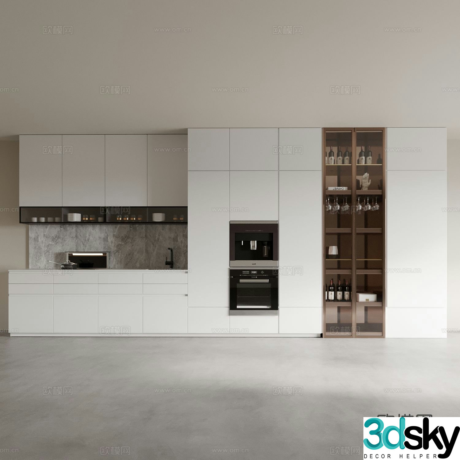 Modern wine cabinet sideboard 3d model