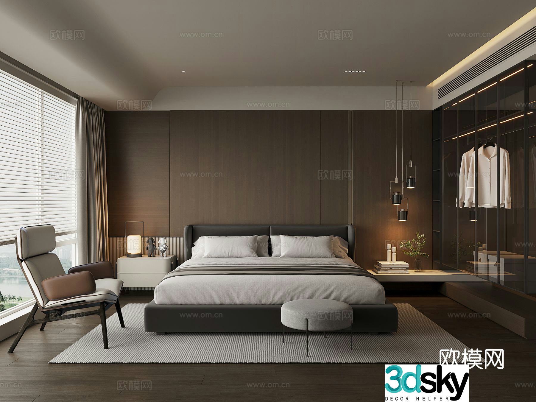 Italian style bedroom master bedroom 3d model