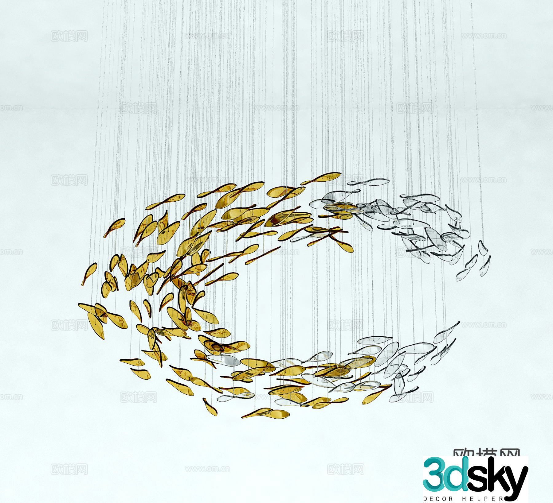 Light luxury decorative lamp lobby lamp 3d model
