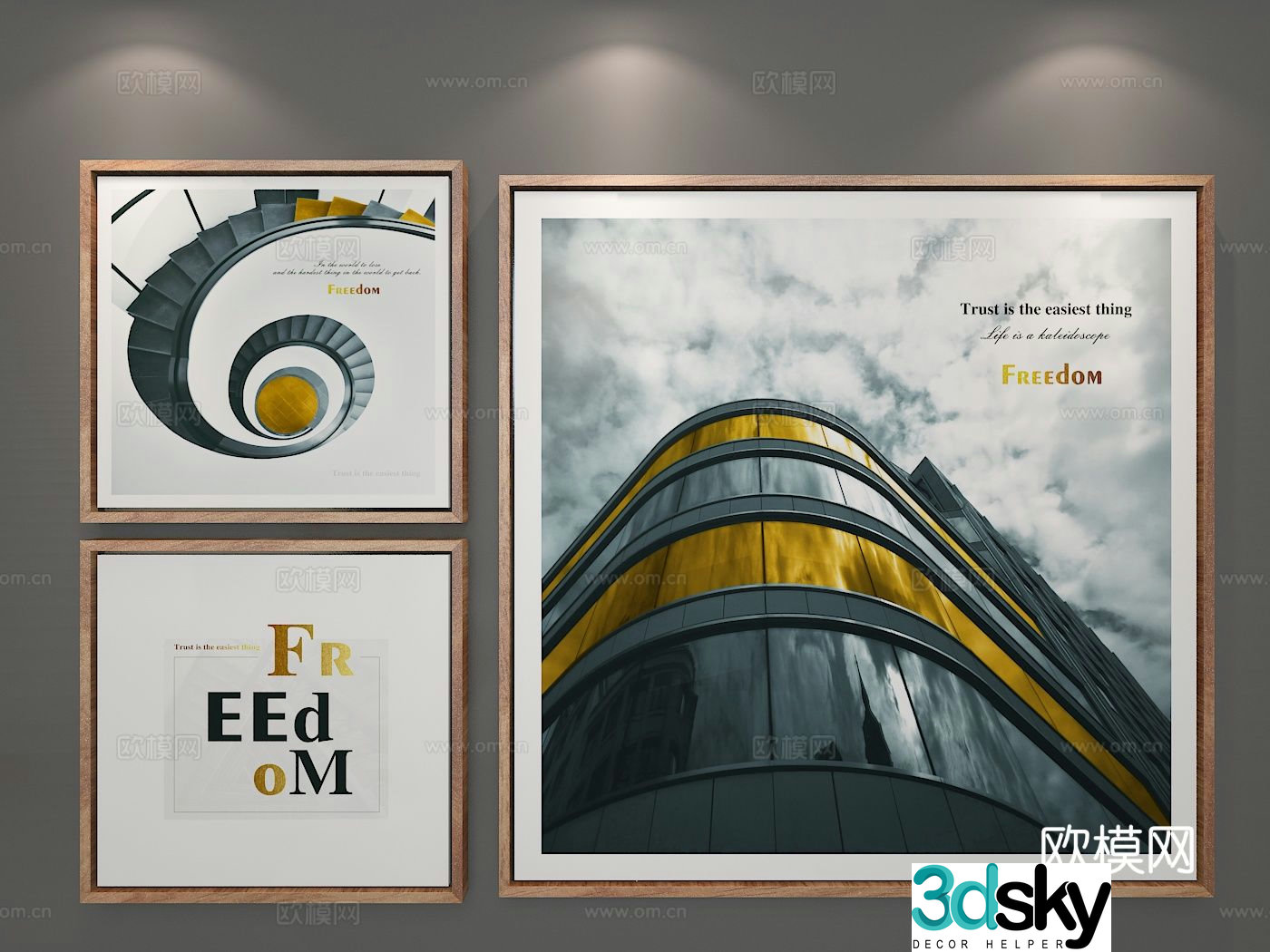 Decorative painting architectural painting hanging painting 3d model
