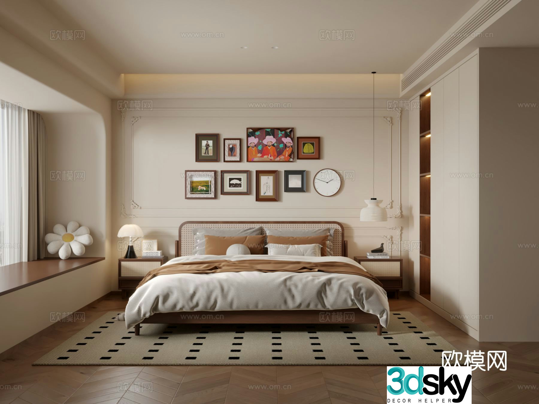 French bedroom master bedroom 3d model