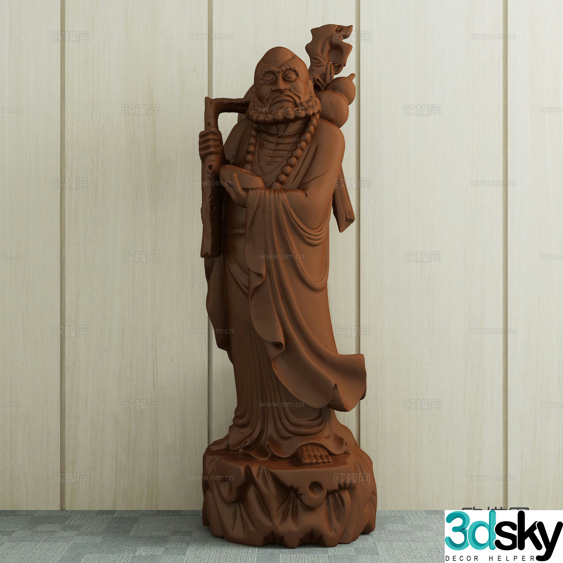 New Chinese-style sculpture figure sculpture doll ornaments 3D model