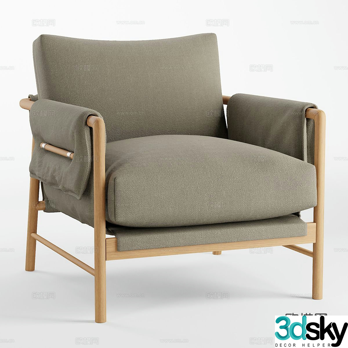Single sofa armrest sofa 3d model