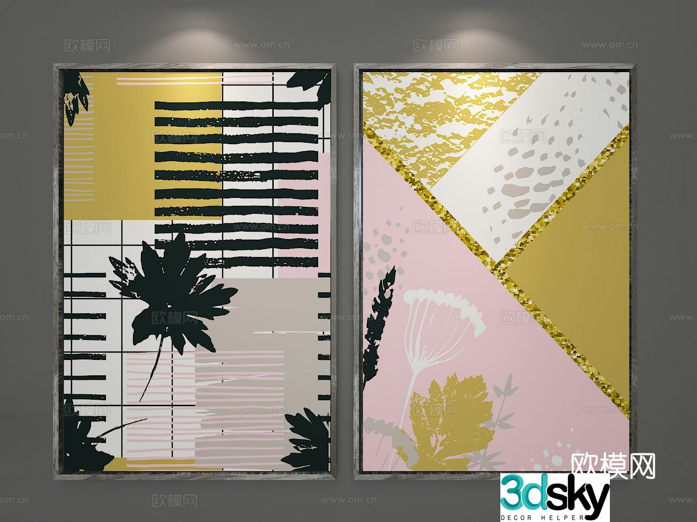 Decorative painting art painting hanging painting 3d model