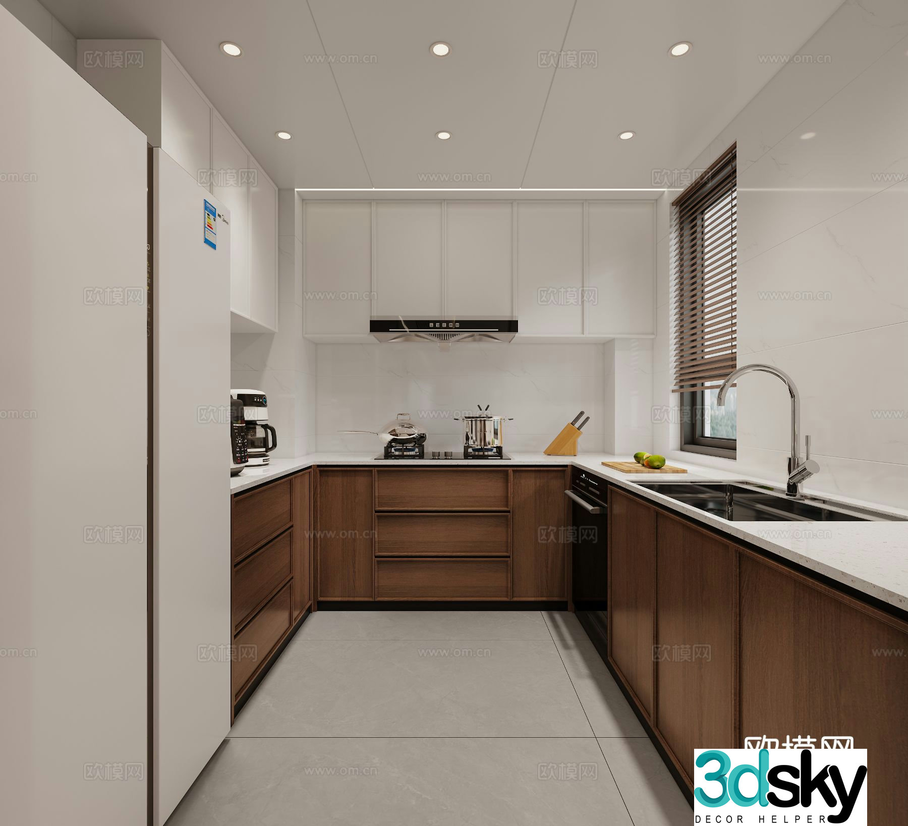 wabi-sabi kitchen cabinet 3d model