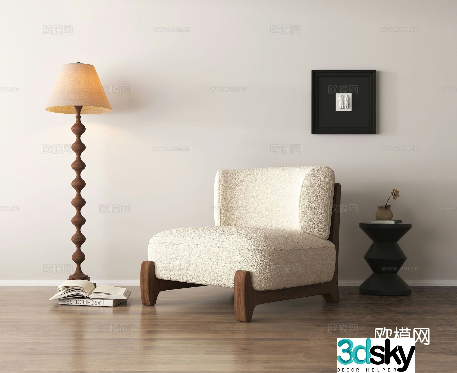 Medieval style chair leisure chair 3d model