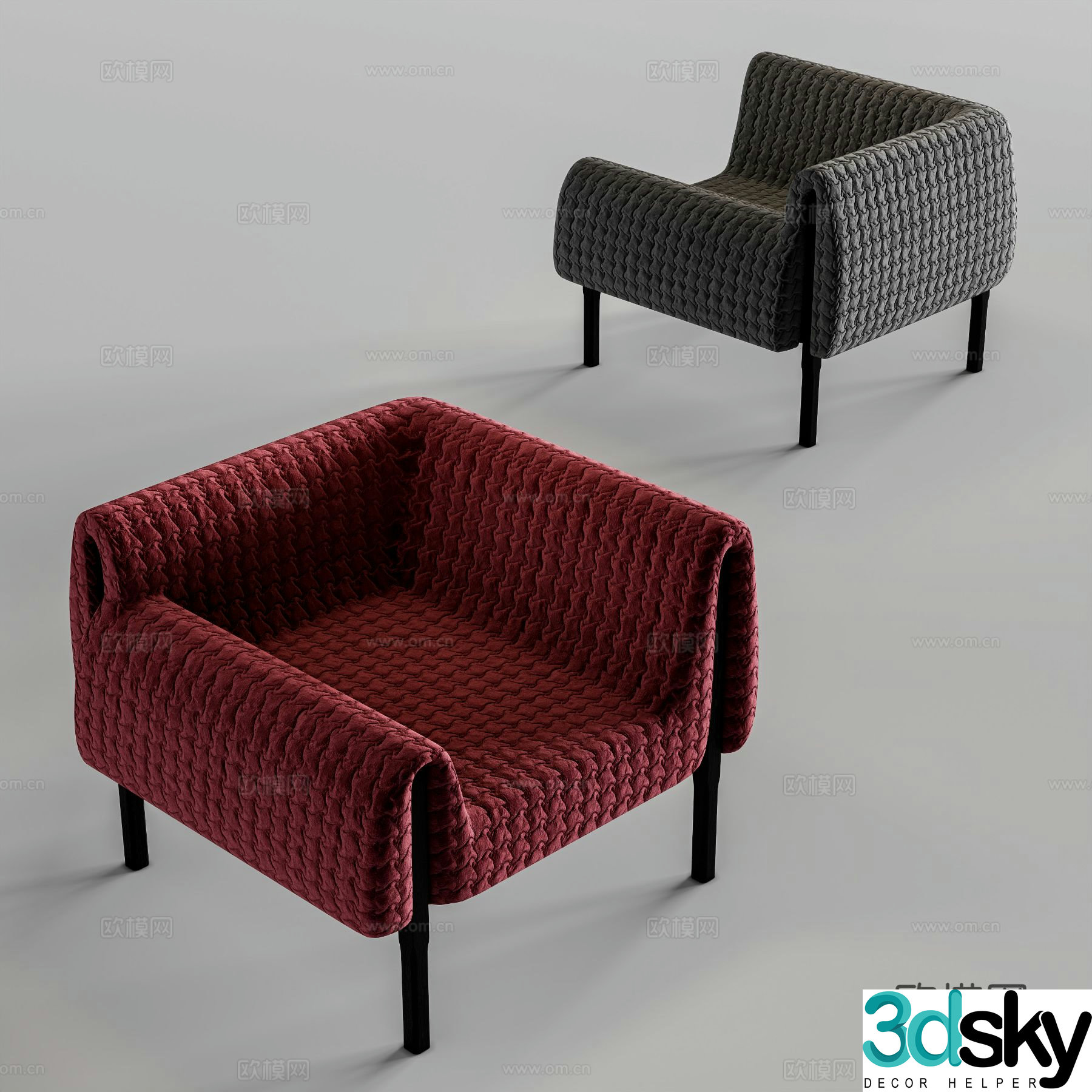 Modern sofa chair leisure chair 3d model