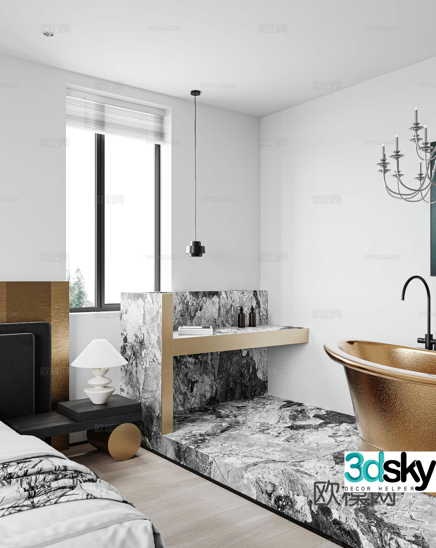 Modern bathroom bathroom 3d model