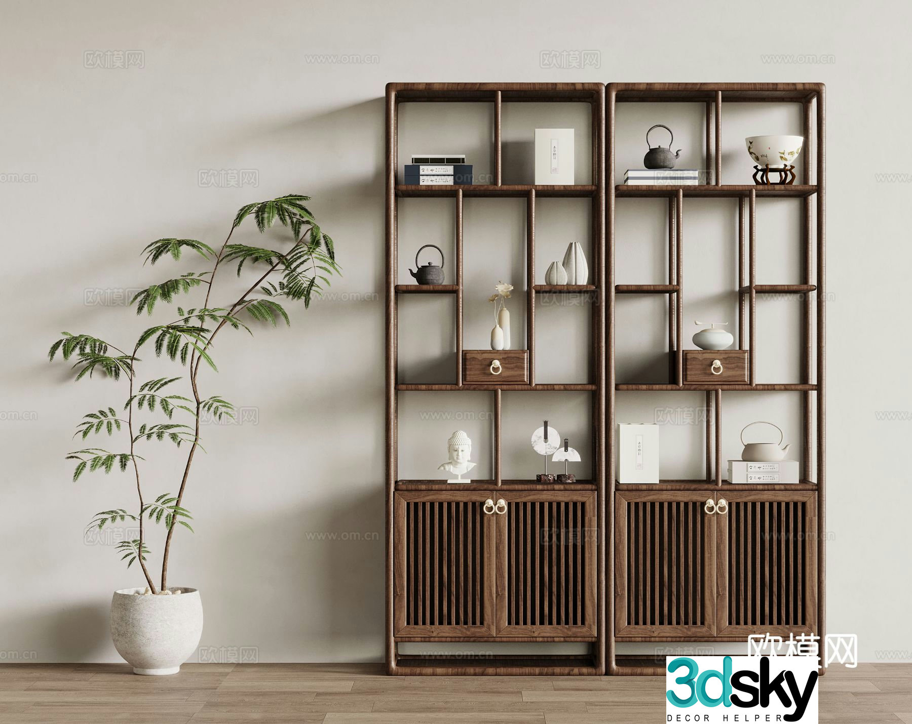 New Chinese style Bogu rack display stand 3D model