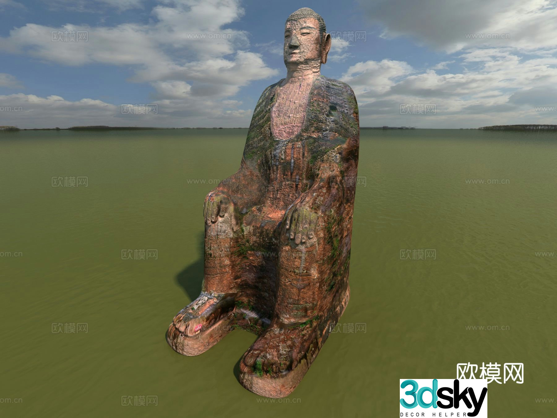 Chinese style Buddha statue Sichuan Leshan Giant Buddha 3D model