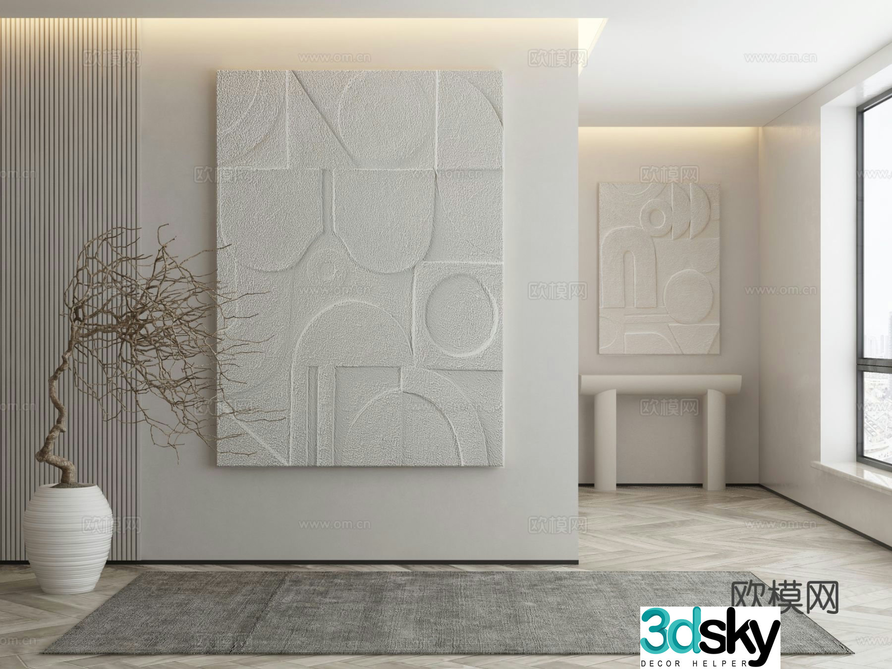 Wabi-sabi painting texture painting decorative painting hanging painting 3D model